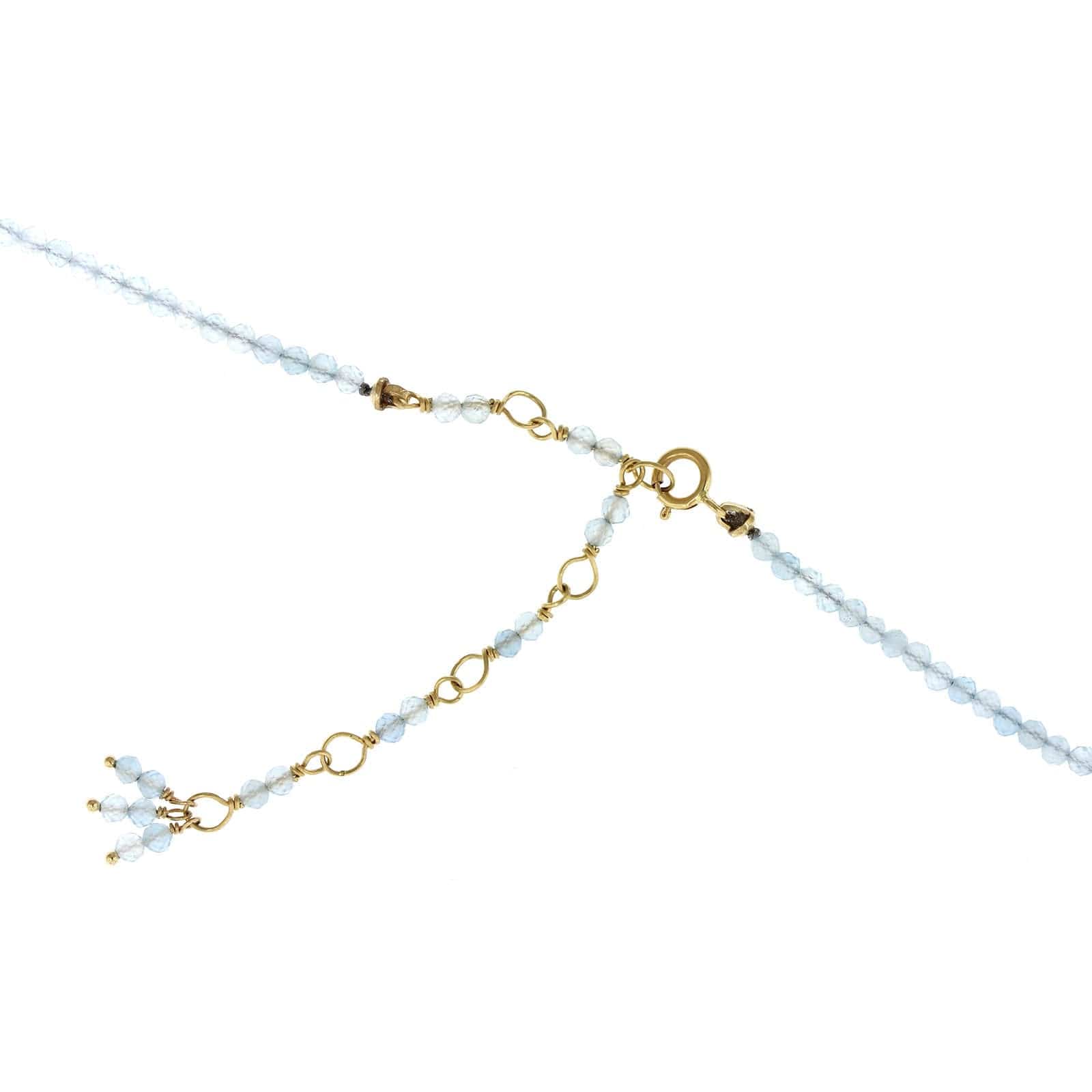 18K Yellow Gold Aquamarine Wrap Bracelet - Image 3