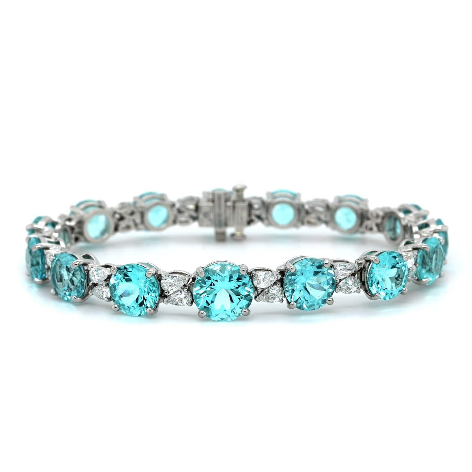 Oscar Heyman Platinum Paraiba and Diamond Bracelet