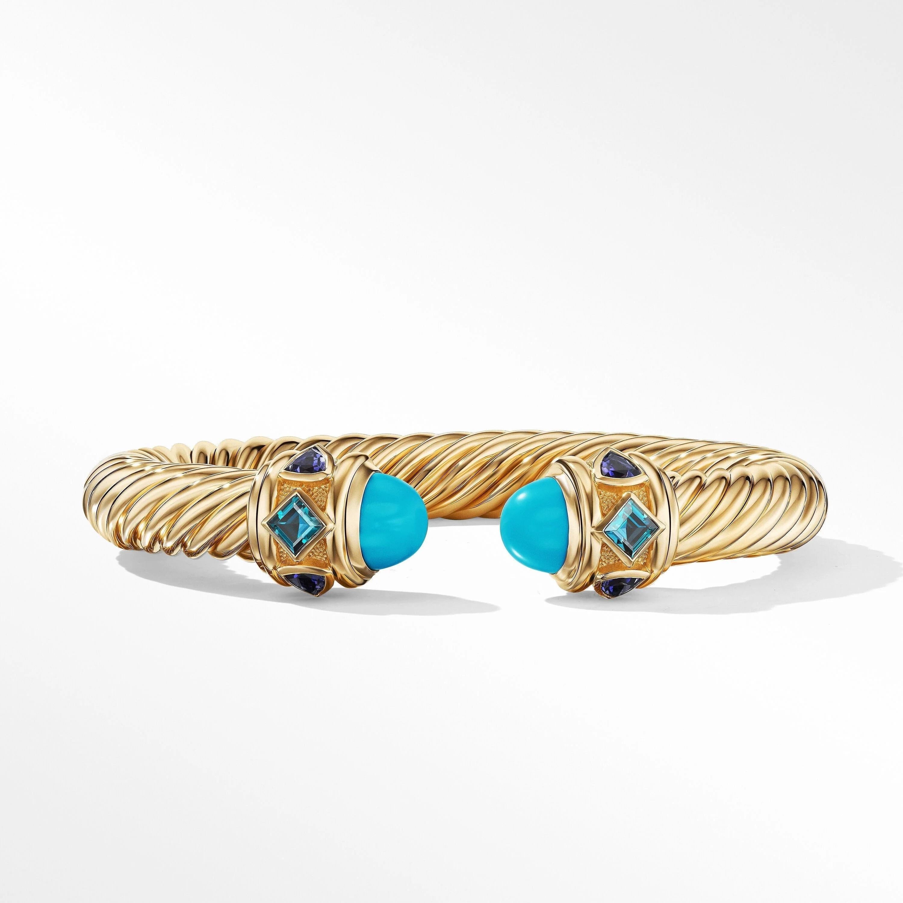 Renaissance Bracelet in 18K Yellow Gold with Turquoise, Hampton Blue Topaz and Iolite