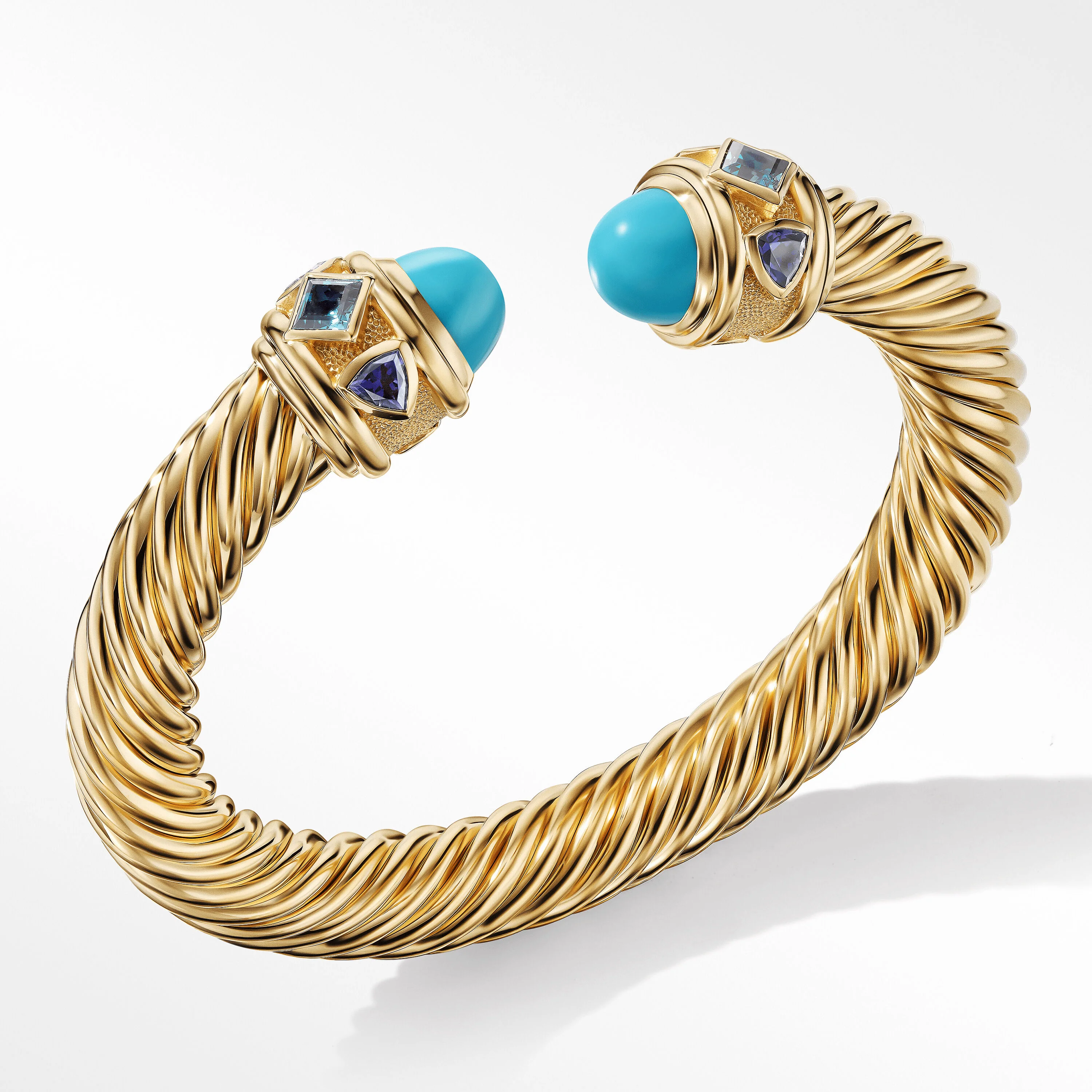 Renaissance Bracelet in 18K Yellow Gold with Turquoise, Hampton Blue Topaz and Iolite - Image 2