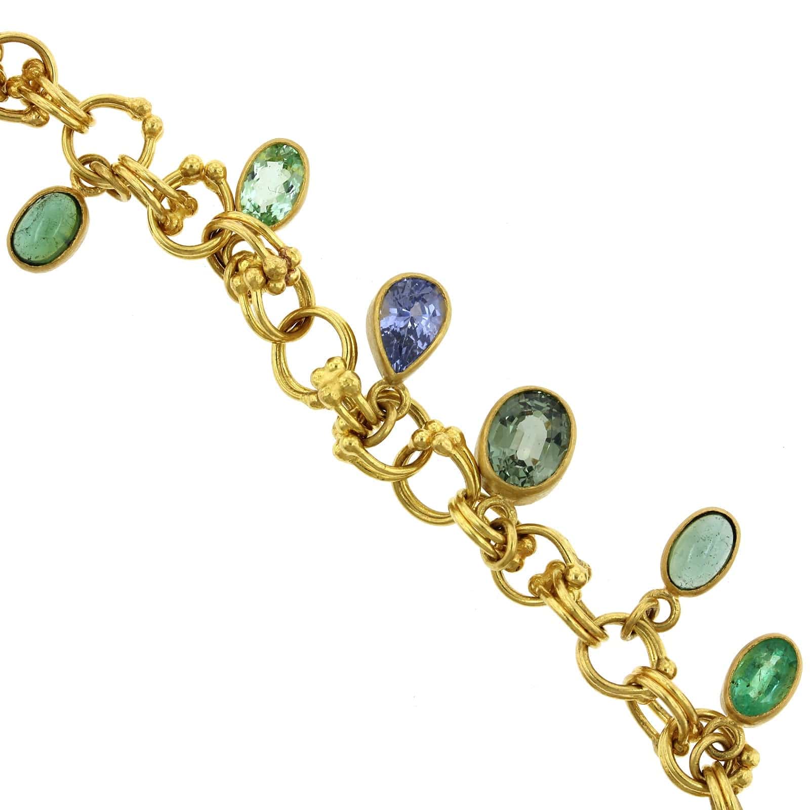 Mallary Marks 22K and 18K Yellow Gold Multi Gemstone Charm Bracelet - Image 2