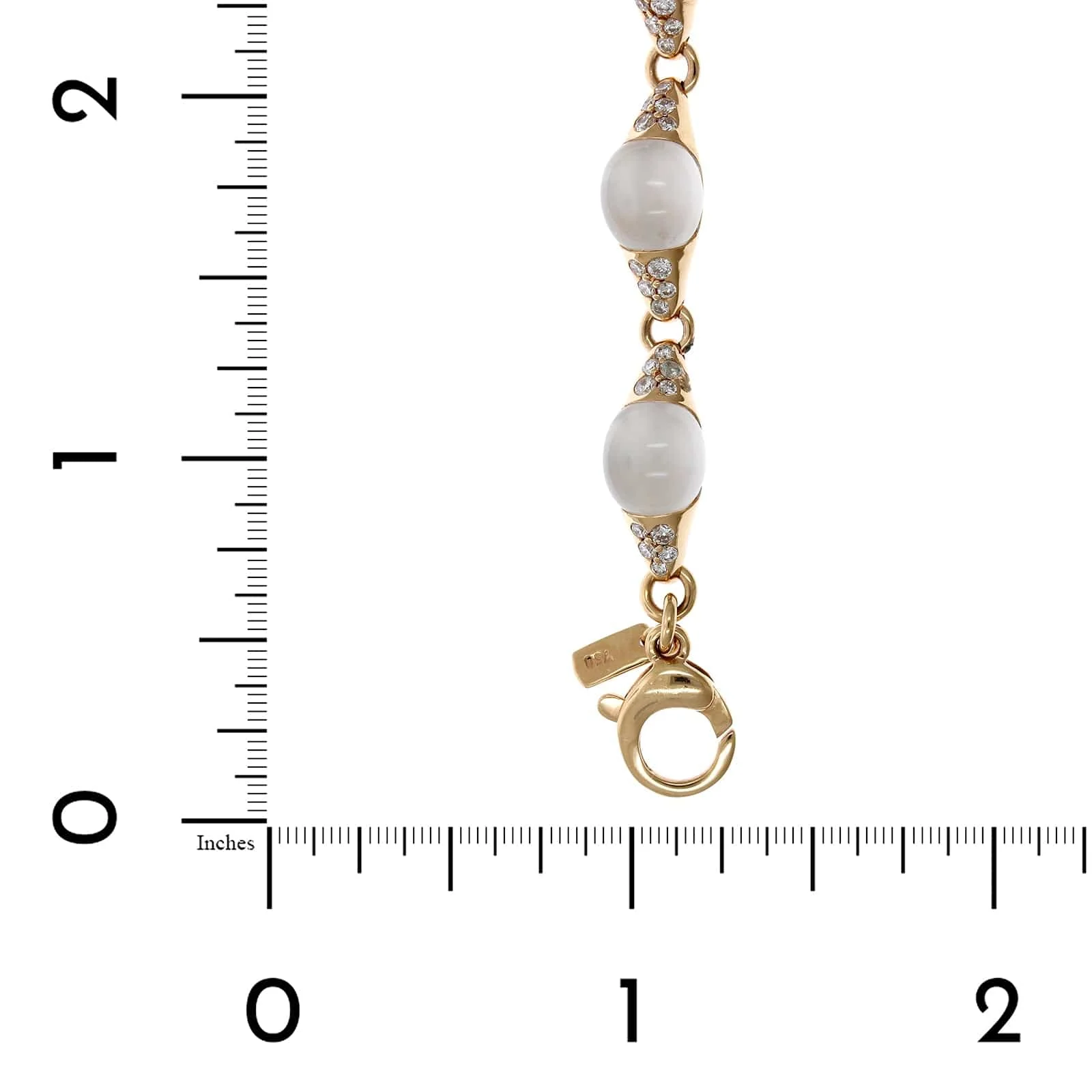 18K Rose Gold Moonstone Diamond Bracelet - Image 3