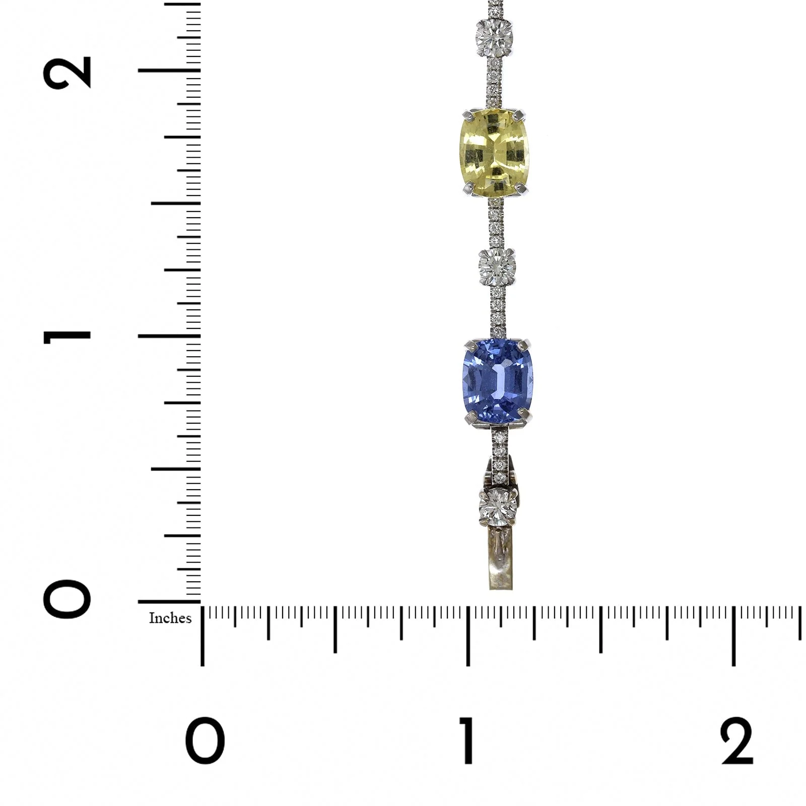 18K White Gold Sapphire and Tsavorite Bracelet - Image 4