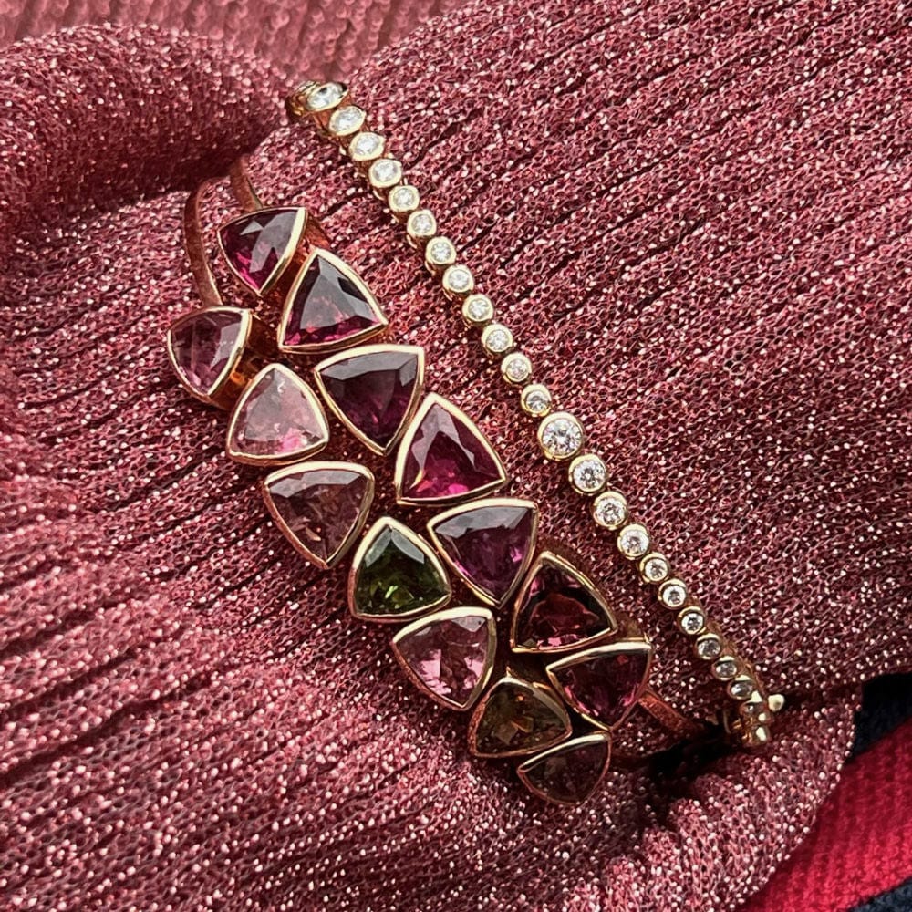 Christina Alexiou 18K Rose Gold Watermelon Tourmaline Bracelet - Image 2