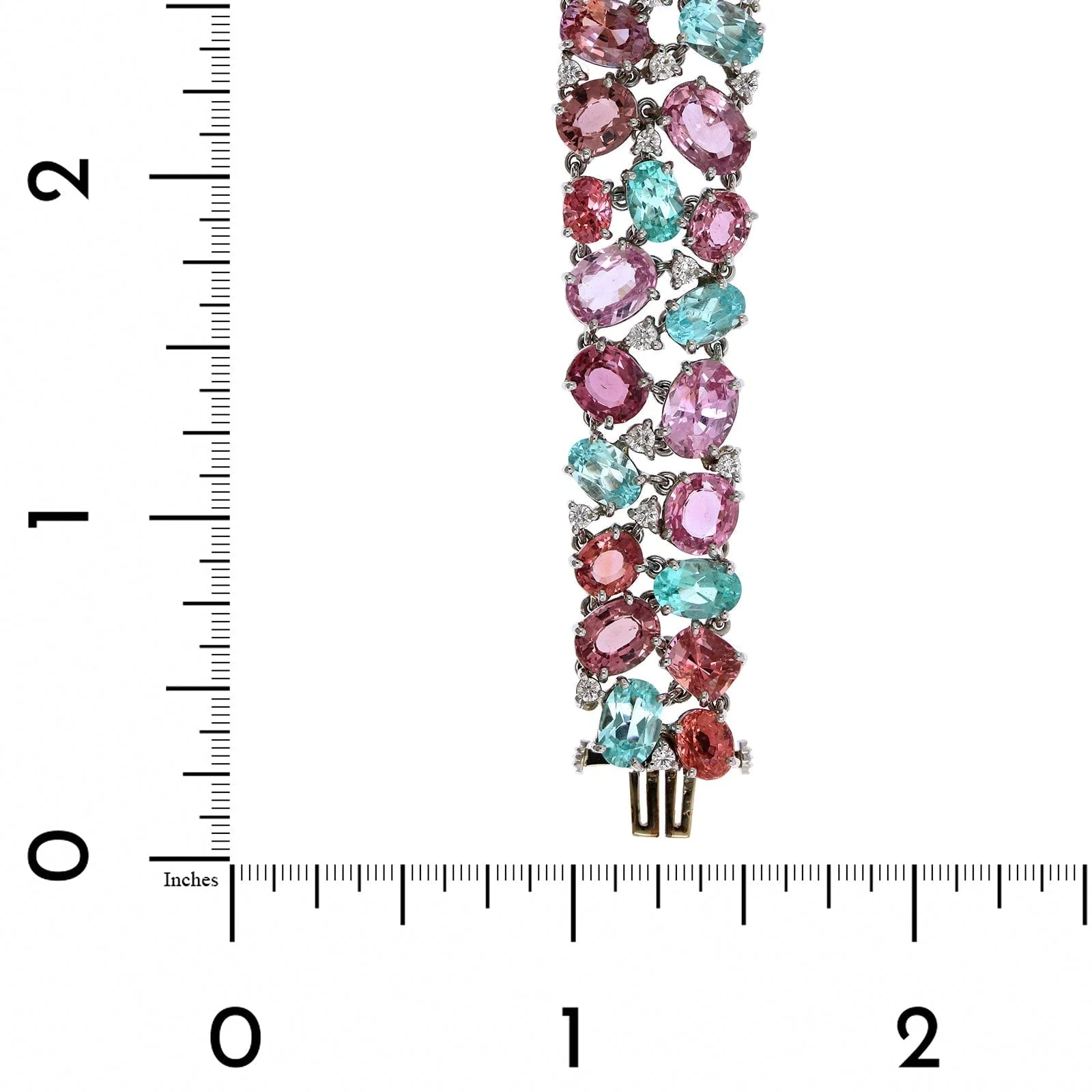 Oscar Heyman Platinum Multi Shape Paraiba Bracelet - Image 3
