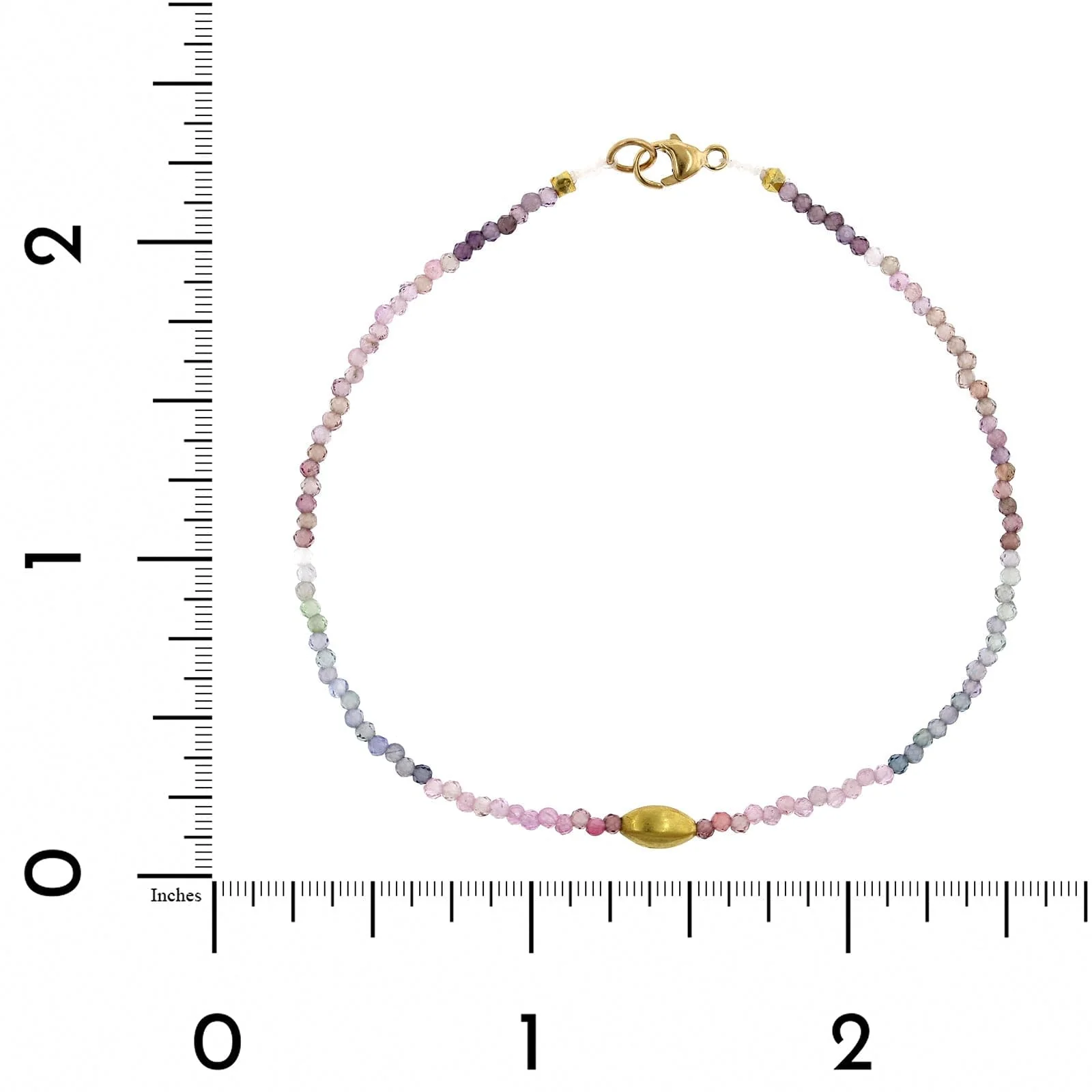 18K Yellow Gold Spinel Beaded Bracelet - Image 3
