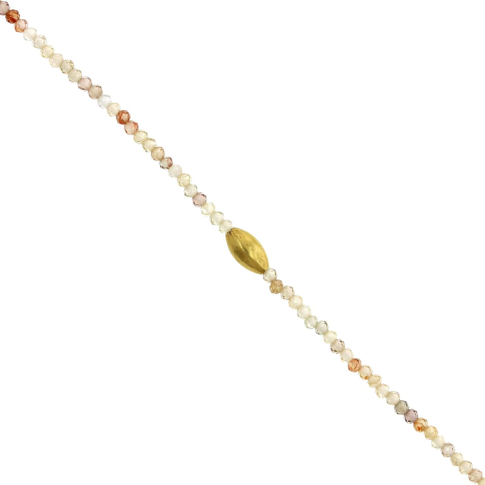 18K Yellow Gold Zircon Bead Bracelet - Image 2