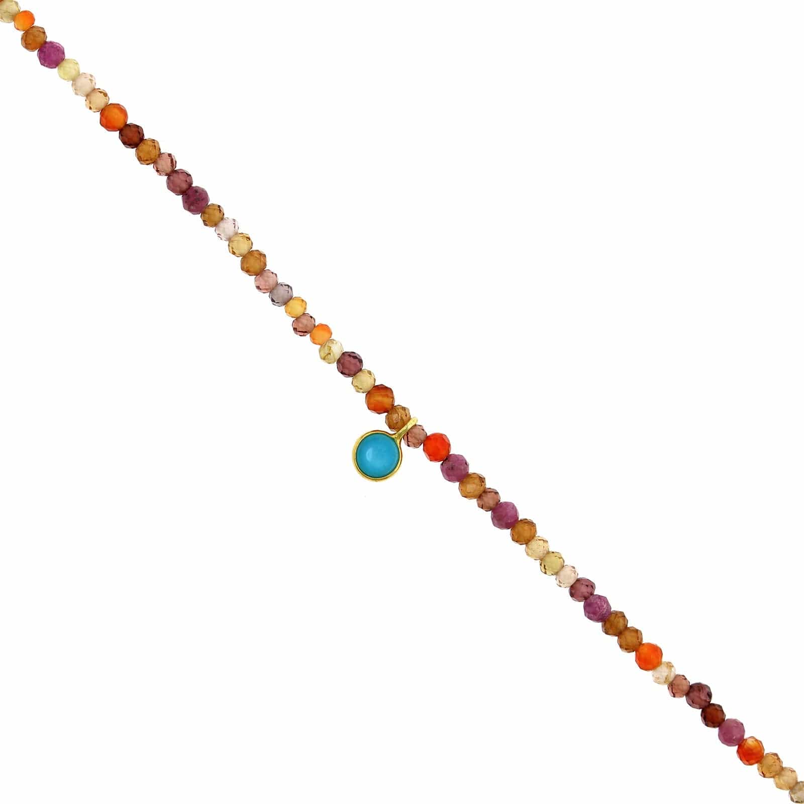 18K Yellow Gold Multi Stone Bead Bracelet - Image 2