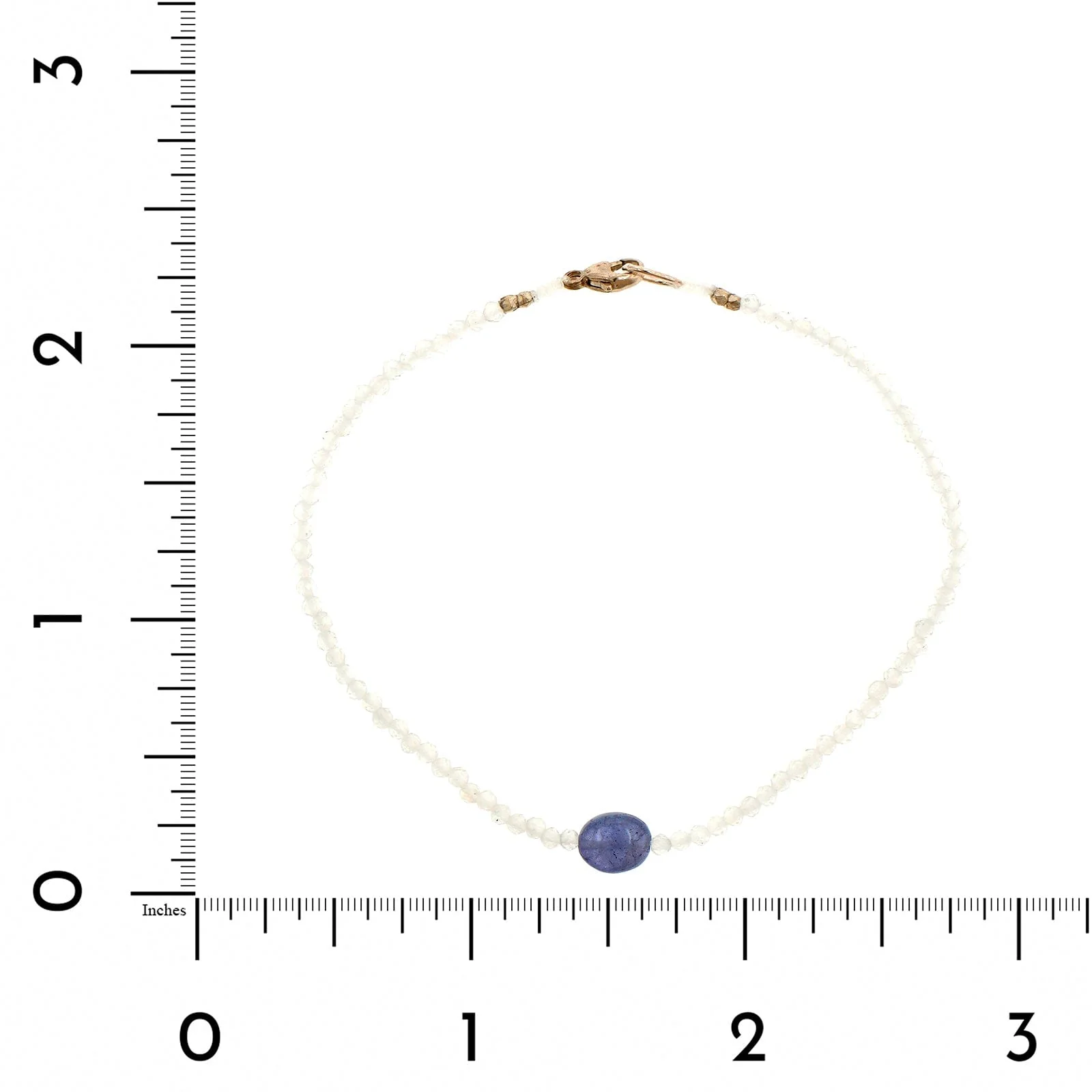 Sterling Silver Moonstone & Tanzanite Beaded Bracelet - Image 2