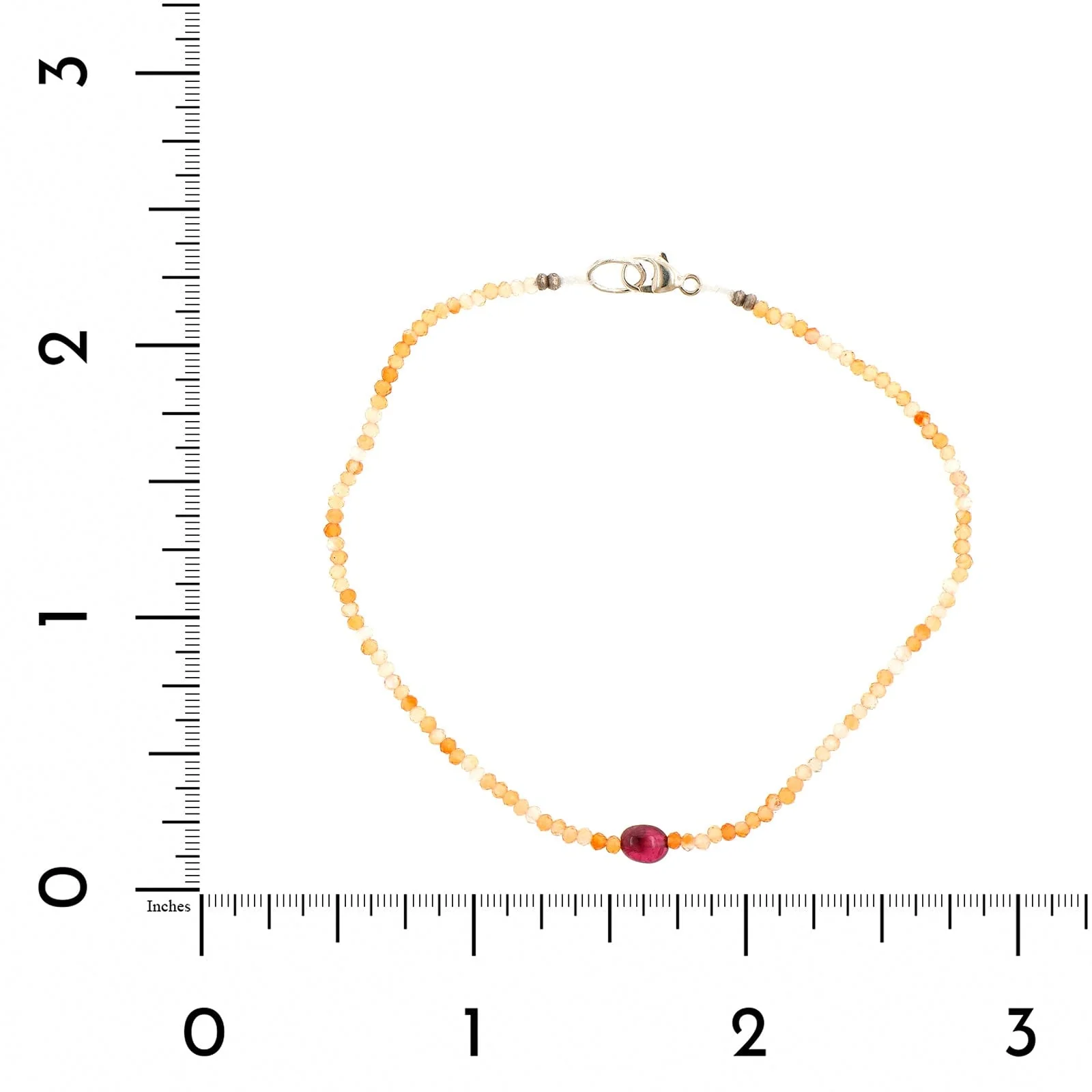 Sterling Silver Carnelian & Spinel Beaded Bracelet - Image 2
