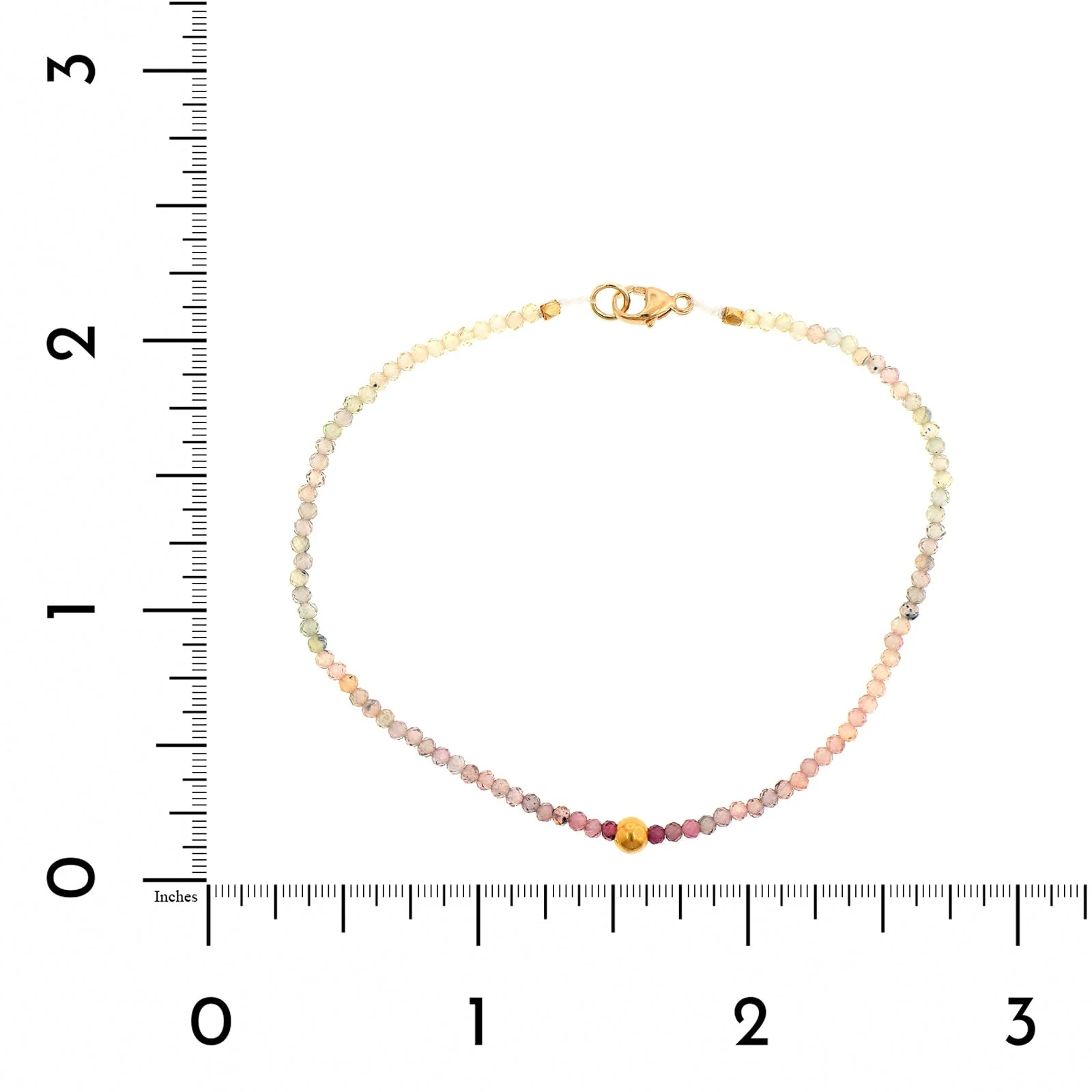 18K Yellow Gold Ombre Spinel Beaded Bracelet - Image 2
