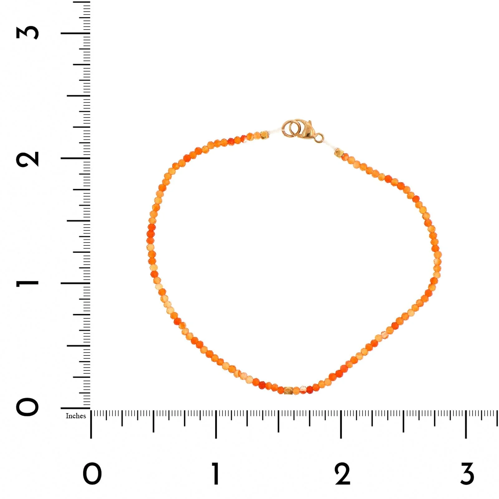 18K Yellow Gold Carnelian Beaded Bracelet - Image 2