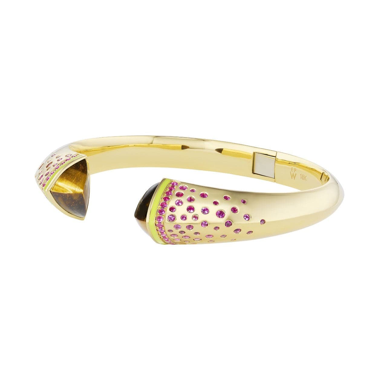 Emily P. Wheeler 18K Yellow Gold Pink Sapphire Medium Scatter Cuff Bracelet