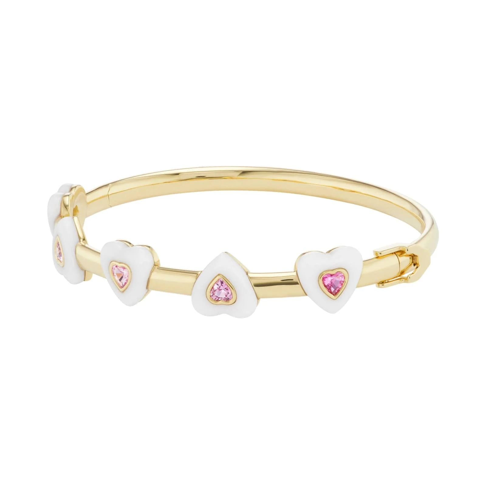 Emily P. Wheeler 18K Yellow Gold Pink Sapphire Medium Heart Bracelet - Image 2