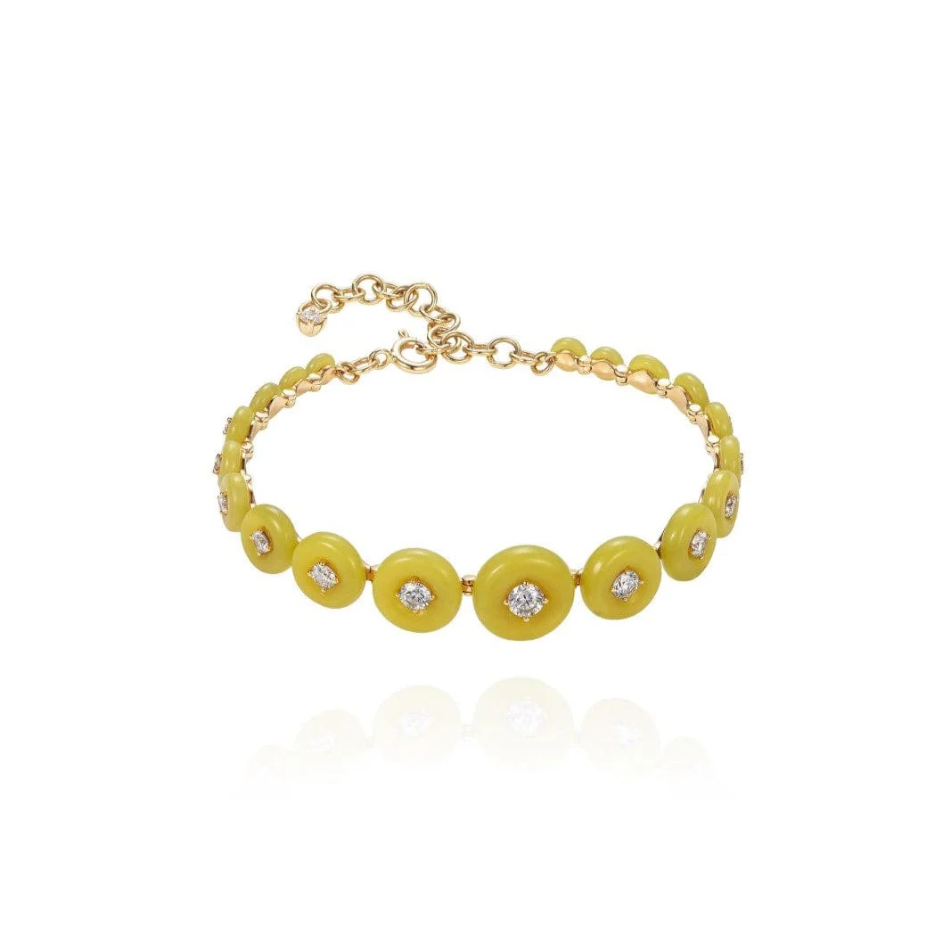 Fernando Jorge 18K Yellow Gold Diamond and Serpentine Surrounding Bracelet