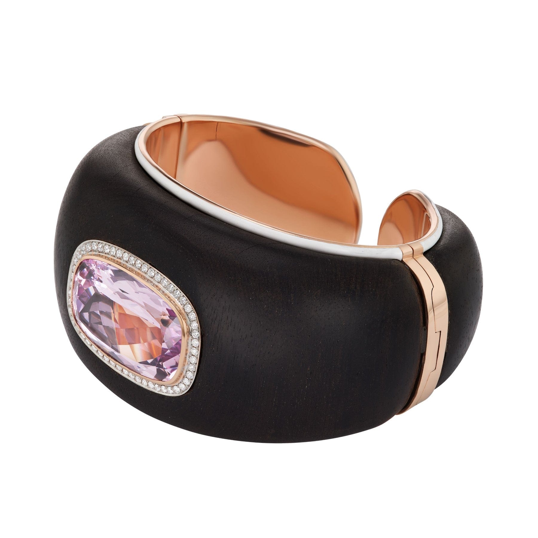 Emily P. Wheeler 18K Rose Gold Morganite Ebony Belle Cuff Bracelet - Image 2
