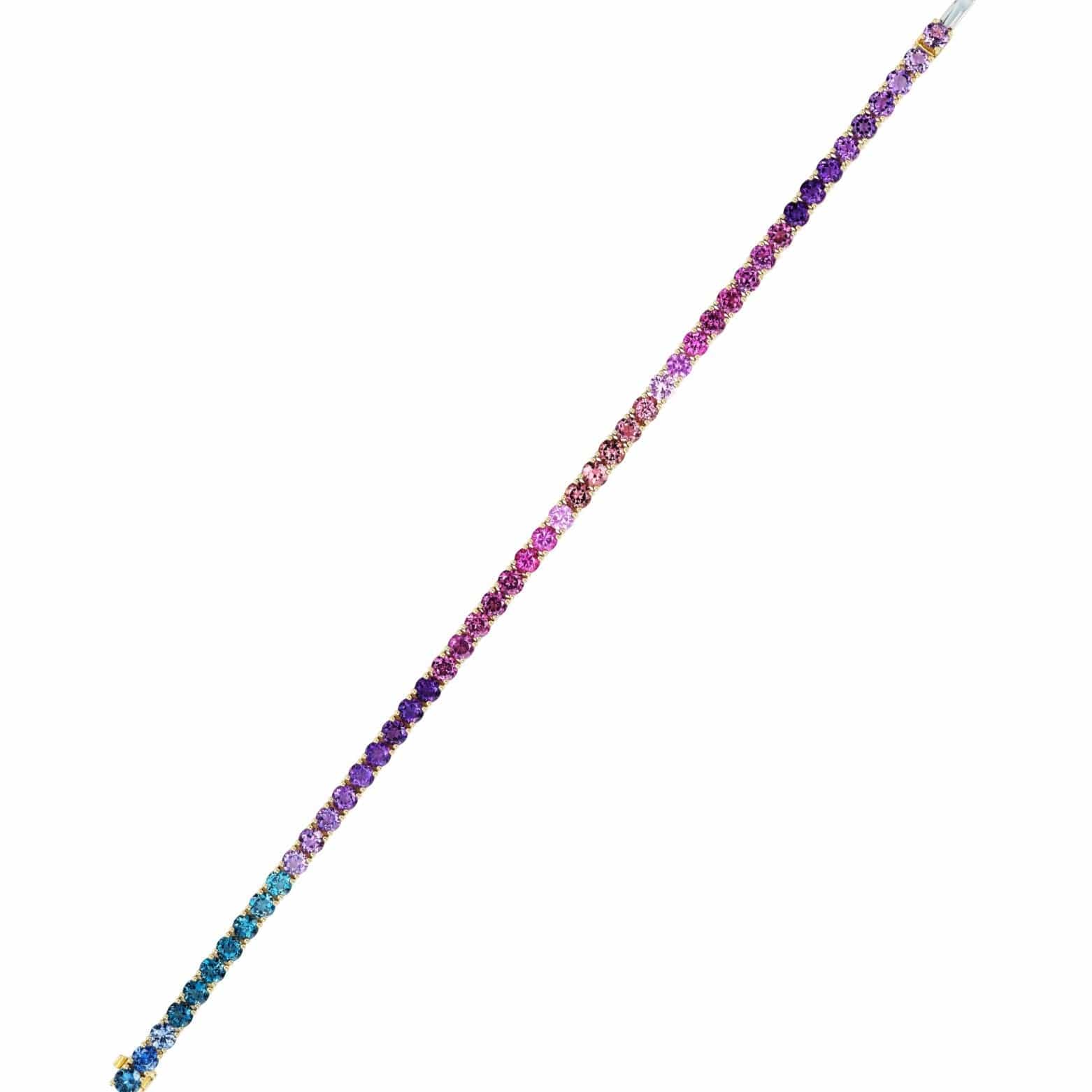 Emily P. Wheeler 18K Yellow Gold Ombre Sapphire Tennis Bracelet - Image 2
