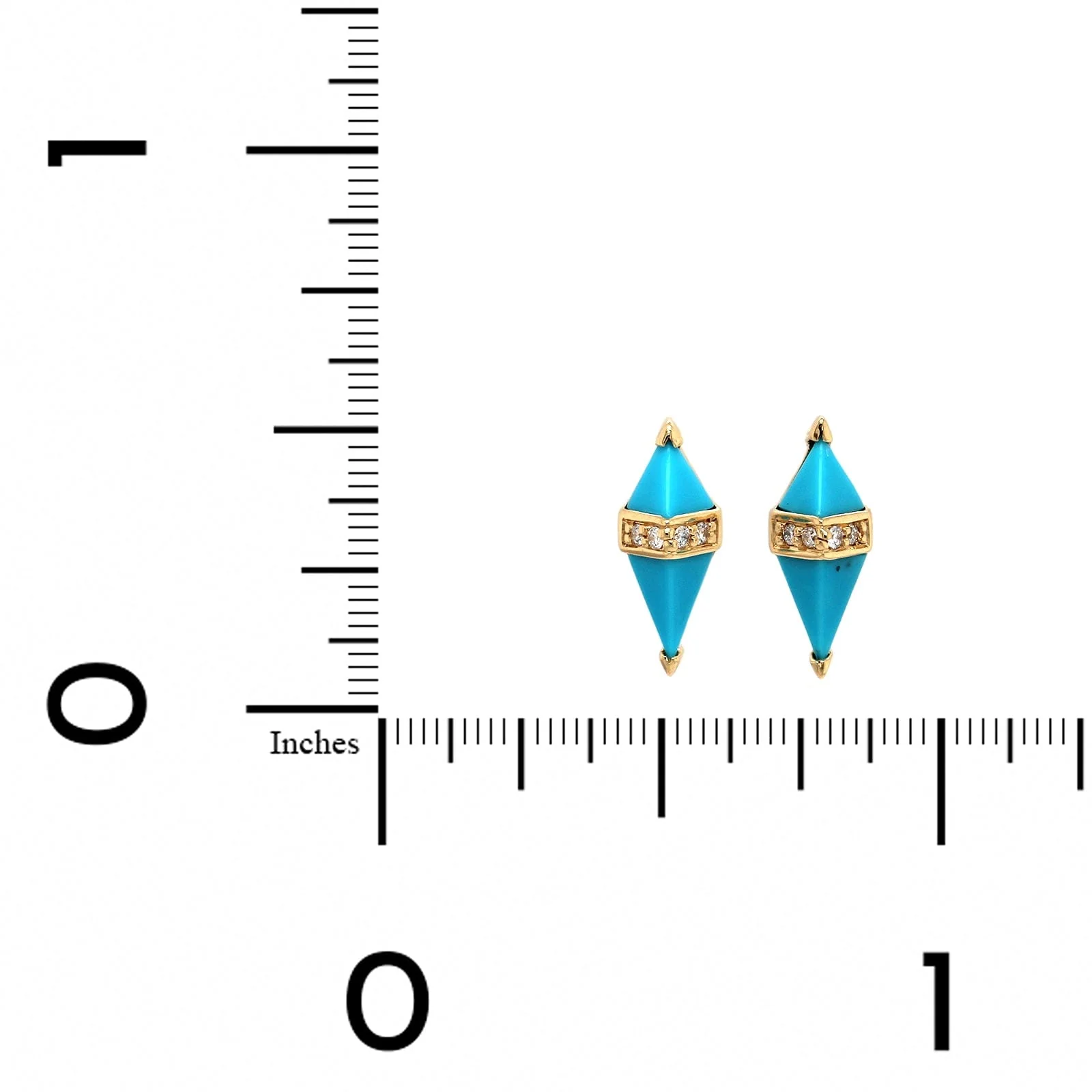 Sorellina Turquoise and Diamond Pietra Studs - Image 3