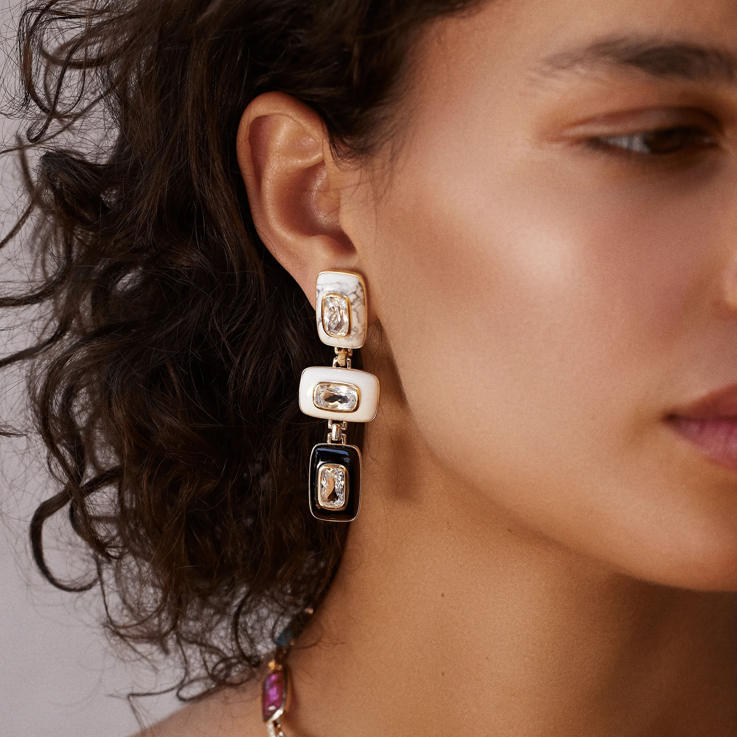 Emily P. Wheeler 18K Yellow Gold Patchwork Drop Earrings - Image 3