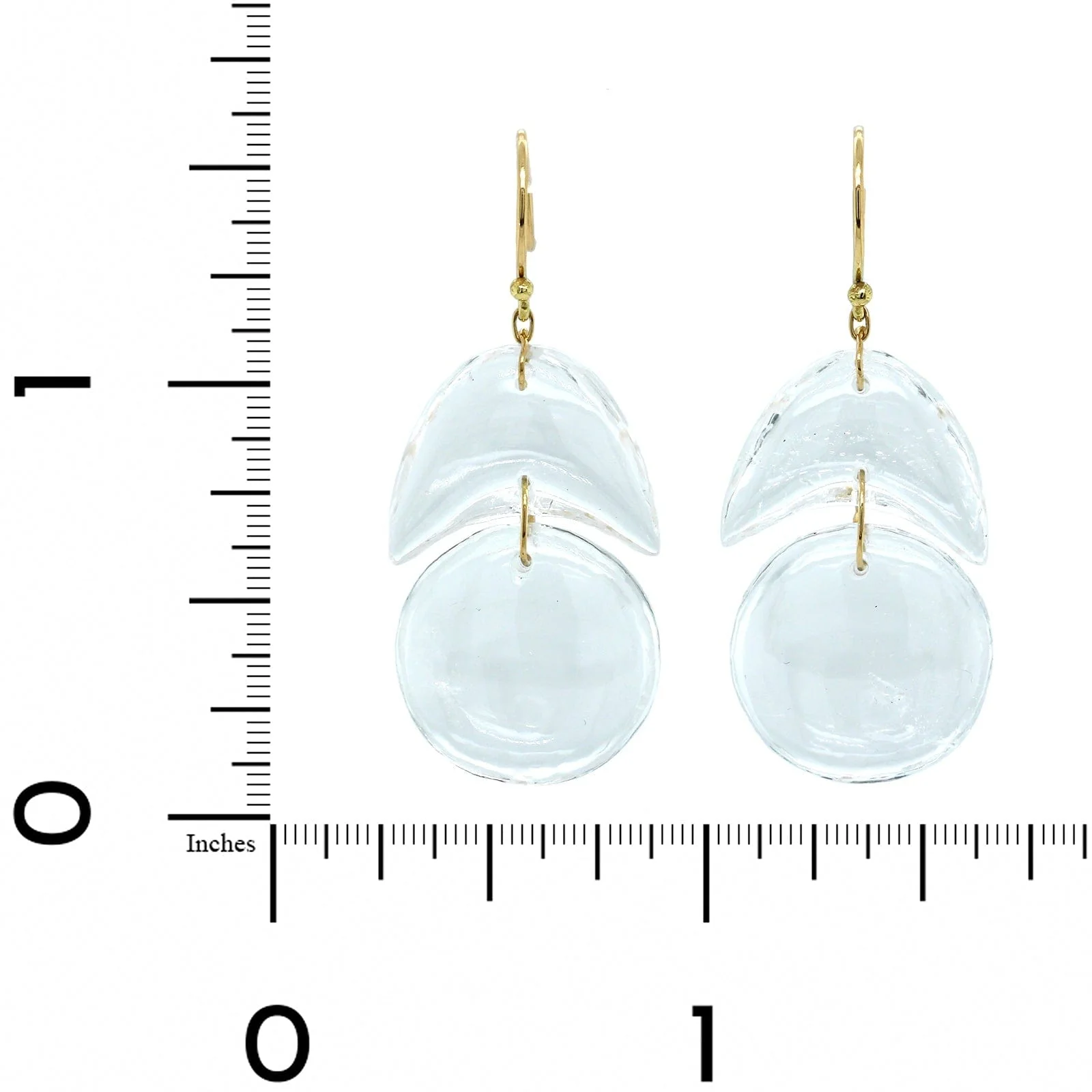 18K Yellow Gold Crystal Tiny Arp Earrings - Image 3