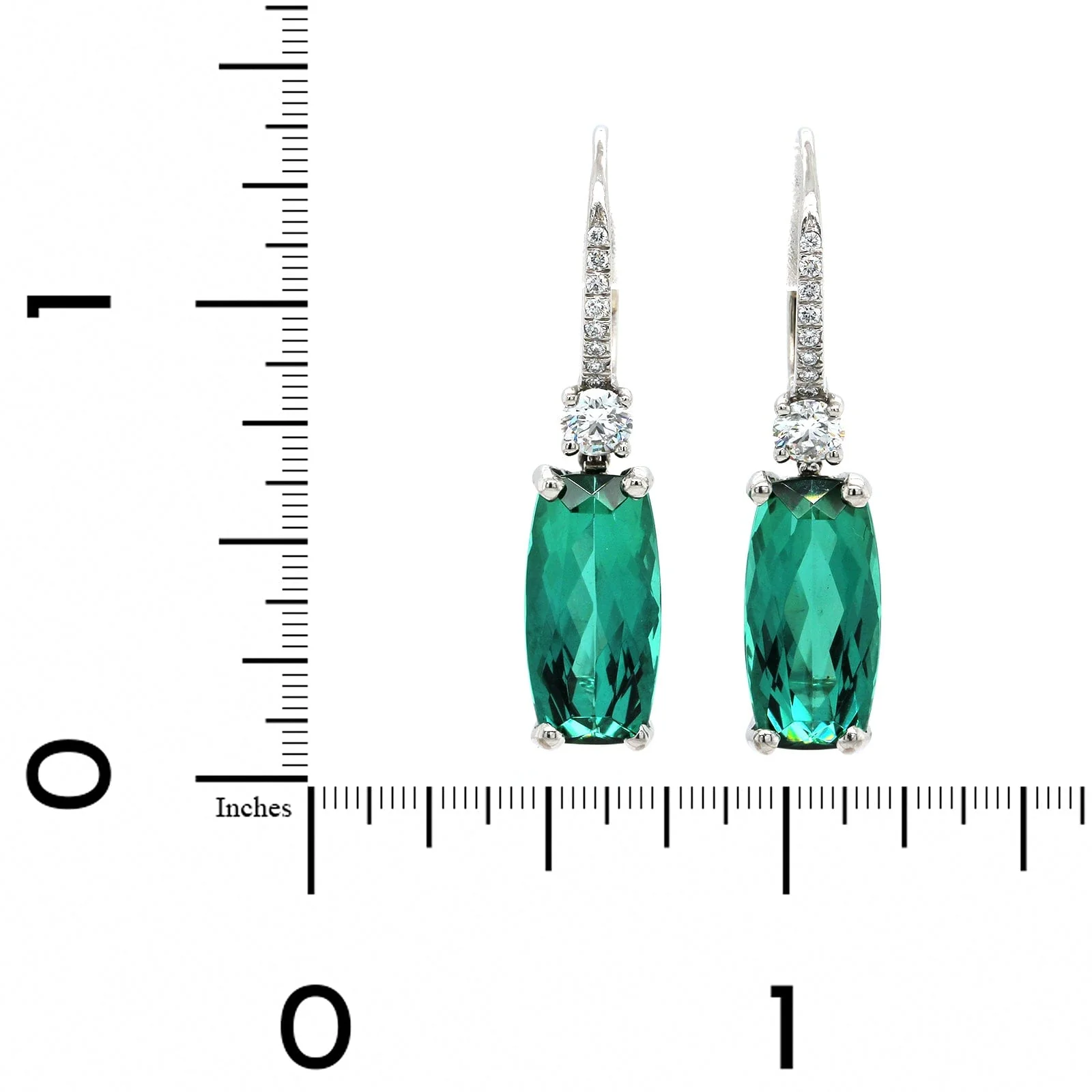 Oscar Heyman Platinum Green Tourmaline Drop Earrings - Image 2