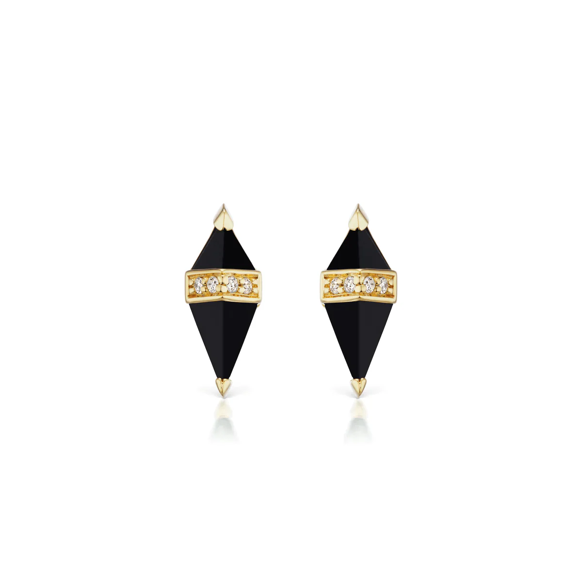Sorellina 18K Yellow Gold Pietra Black Onyx Stud Earrings