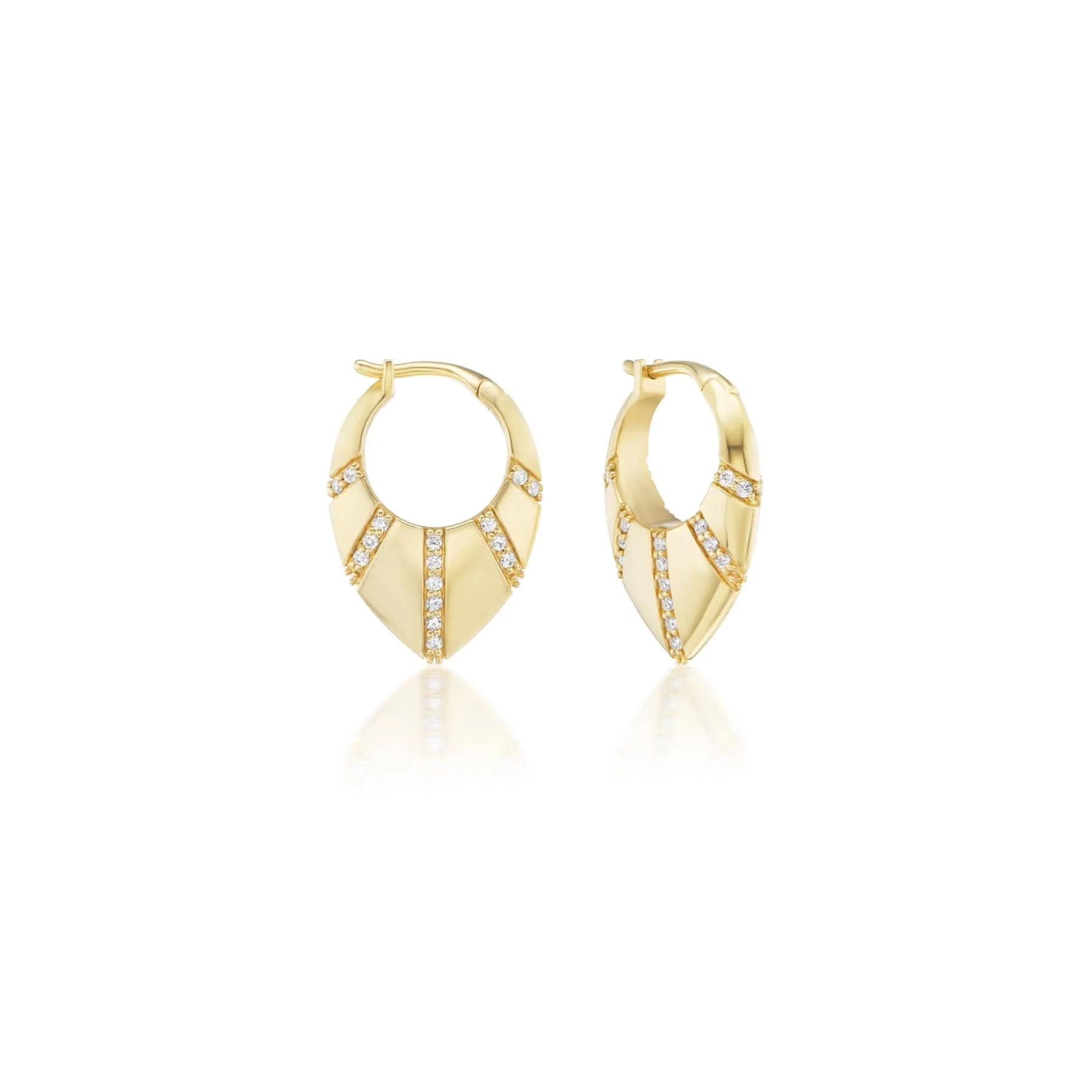 Sorellina 18K Yellow Gold Diamond Stardust Huggie Hoop Earrings