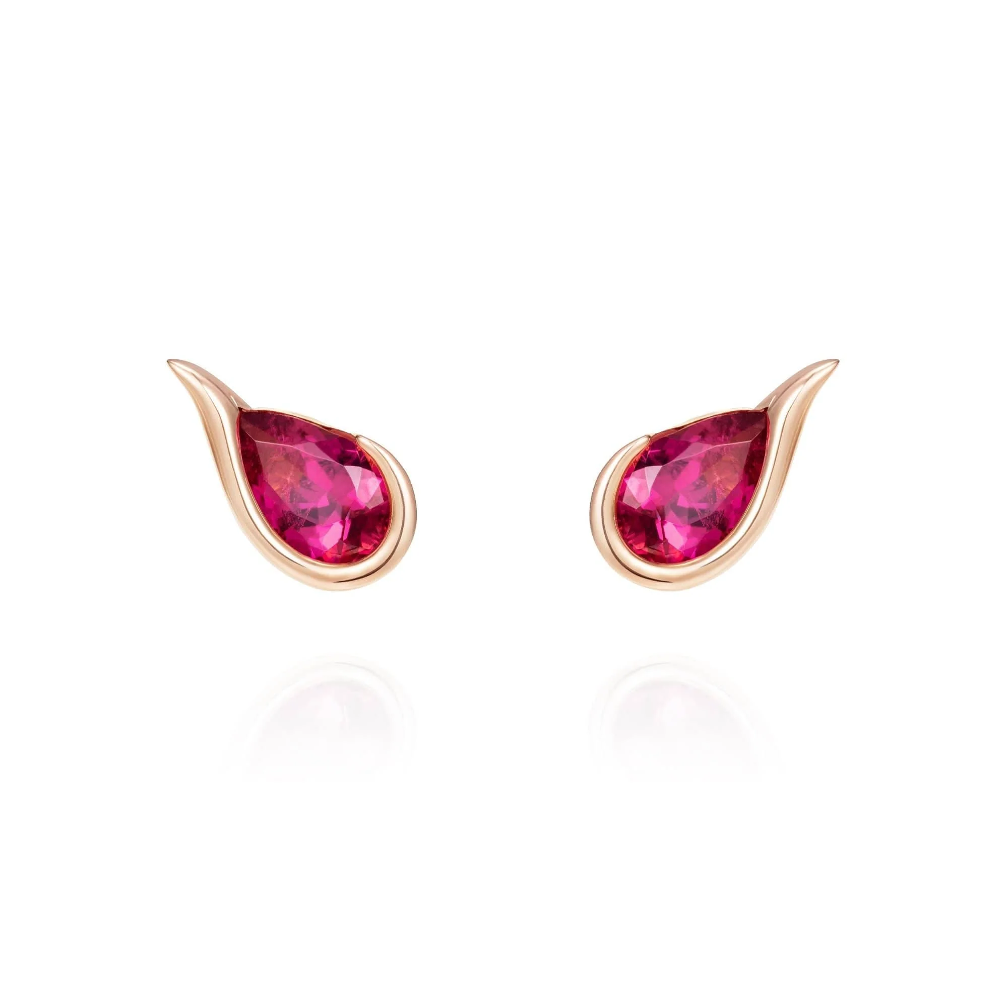 Fernando Jorge 18K Rose Gold Pear Cut Rubellite Ignite Stud Earrings
