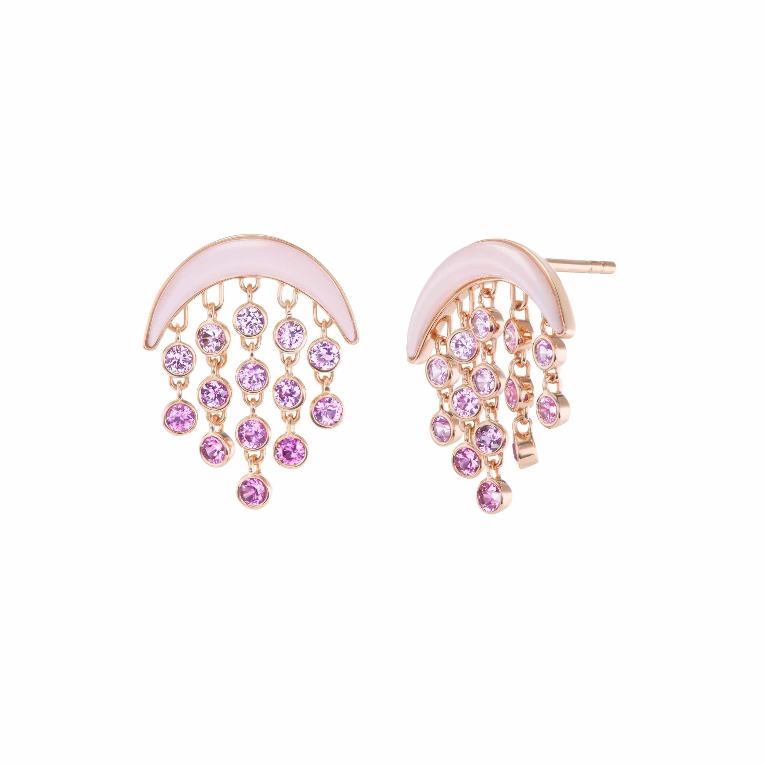 Emily P. Wheeler 18K Rose Gold Pink Sapphire and Pink Opal Earrings