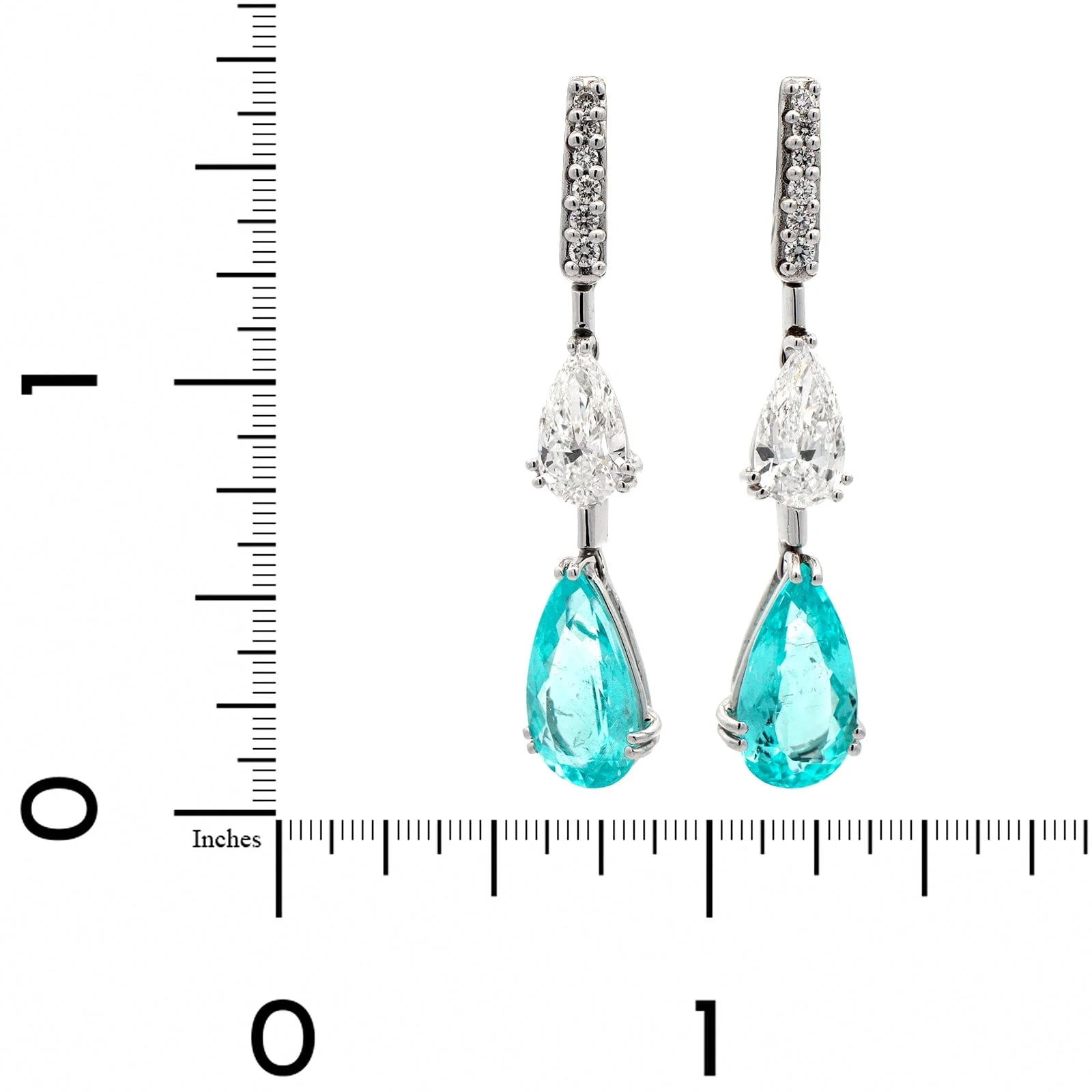 Zydo 18K White Gold Tourmaline and Diamond Earrings - Image 2