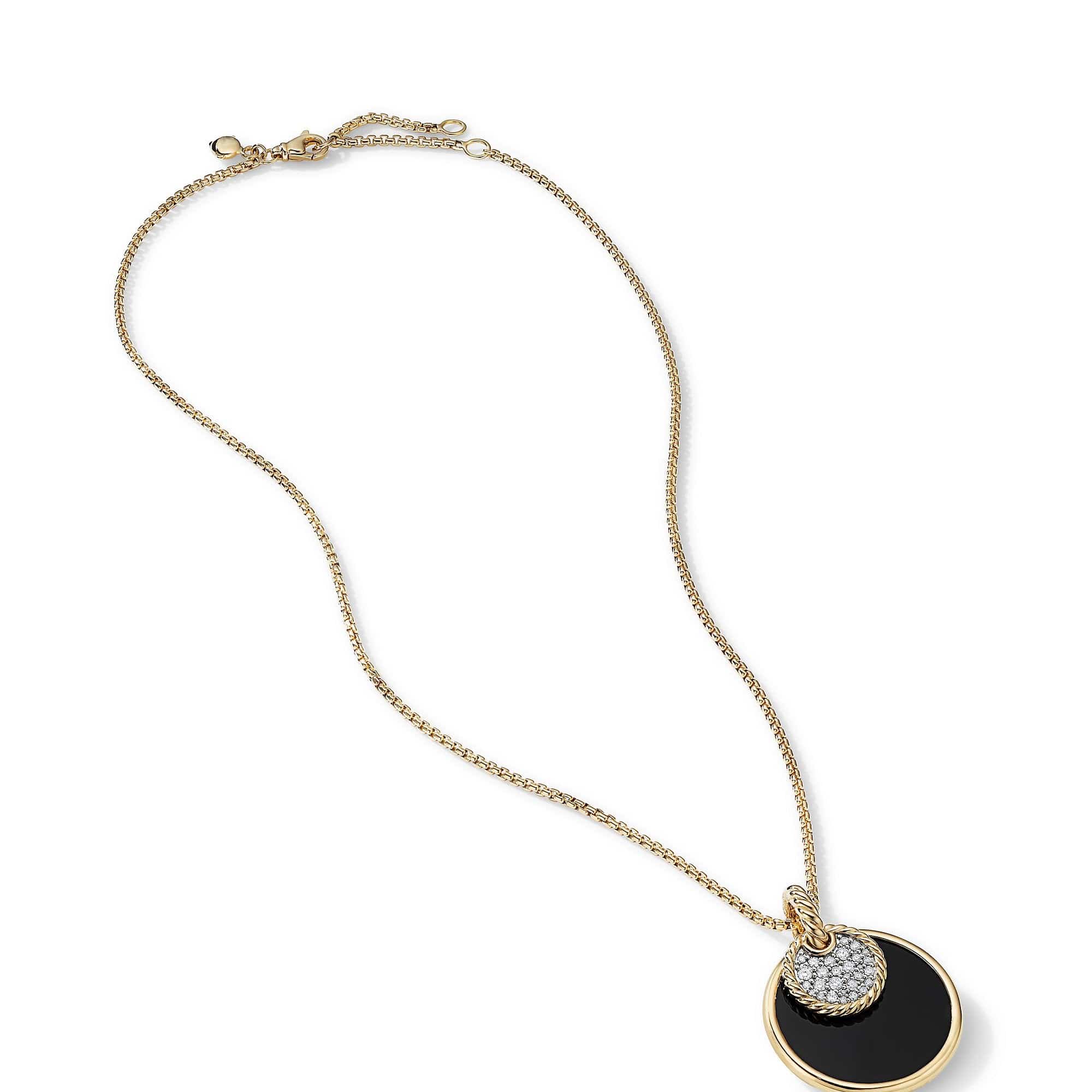 DY Elements Convertible Pendant Necklace in 18K Yellow Gold with Black Onyx and Mother of Pearl and Pavé Diamonds - Image 4