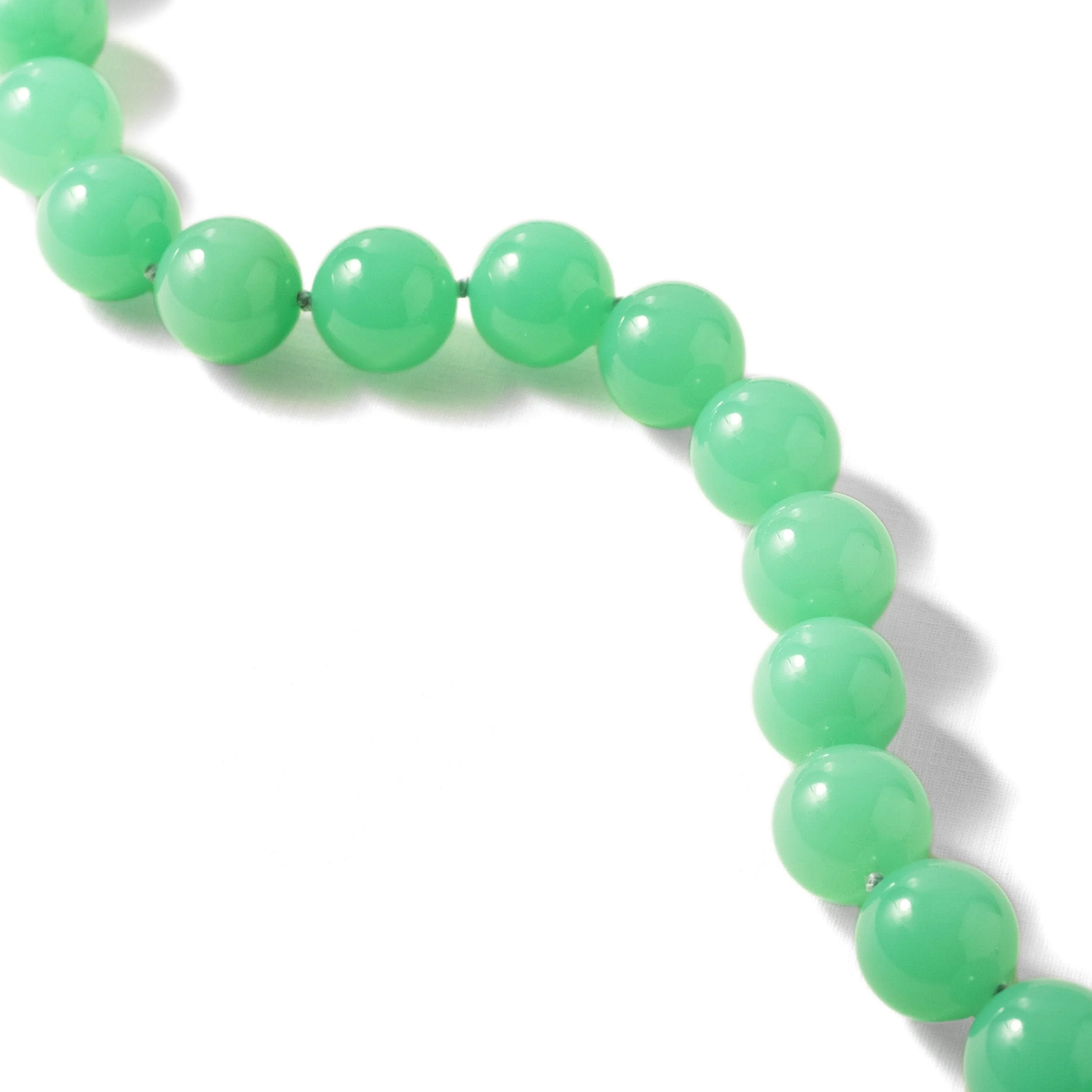 18K Rose Gold Chrysoprase Bead Necklace - Image 2