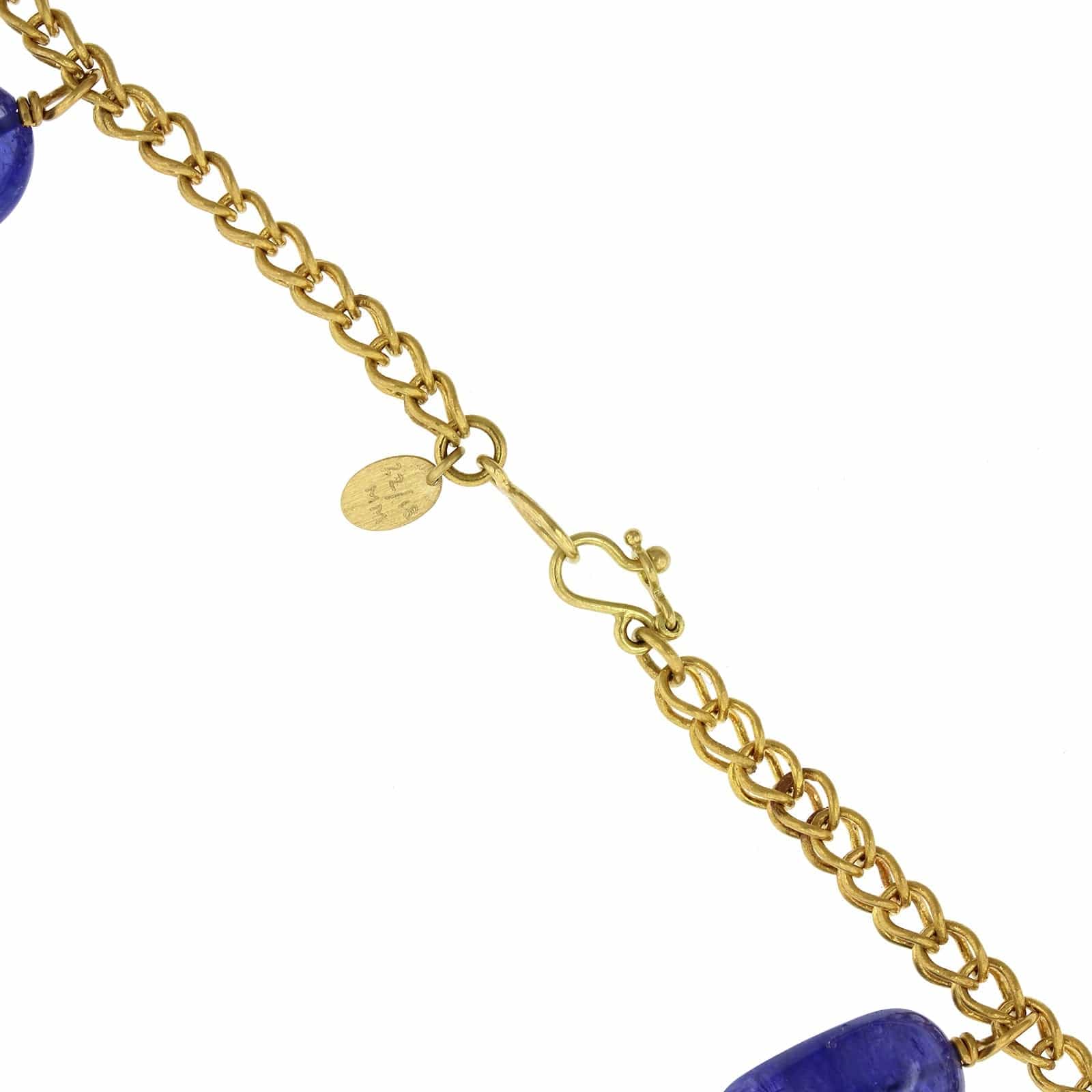 Mallary Marks 22K and 18K Yellow Gold Oval Cabochon Tanzanite Bead Necklace - Image 2