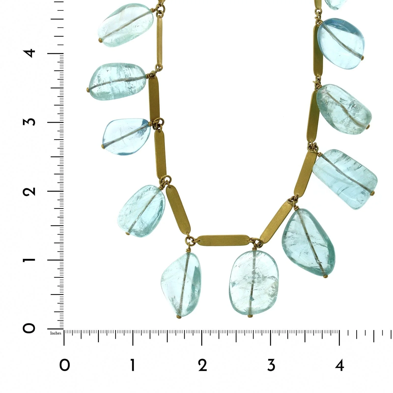 Mallary Marks 22K and 18K Yellow Gold Aquamarine Bead Dangle Necklace - Image 3
