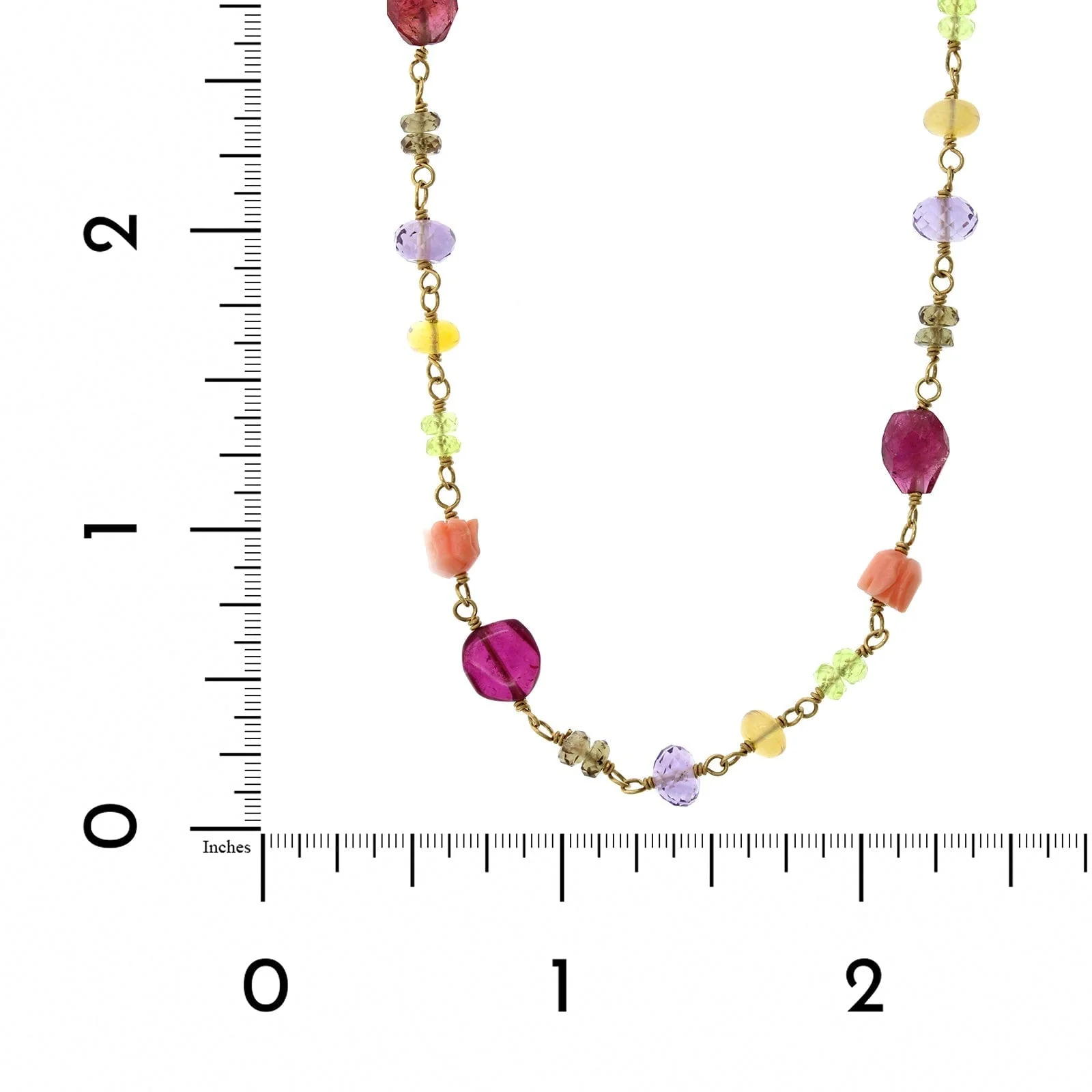 Mallary Marks 18K Yellow Gold Multi Stone Bead Necklace - Image 3
