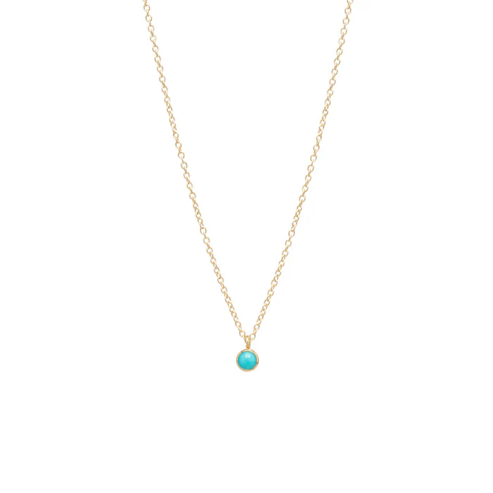 Zoe Chicco 14K Yellow Gold Bezel Set Turquoise Pendant Necklace