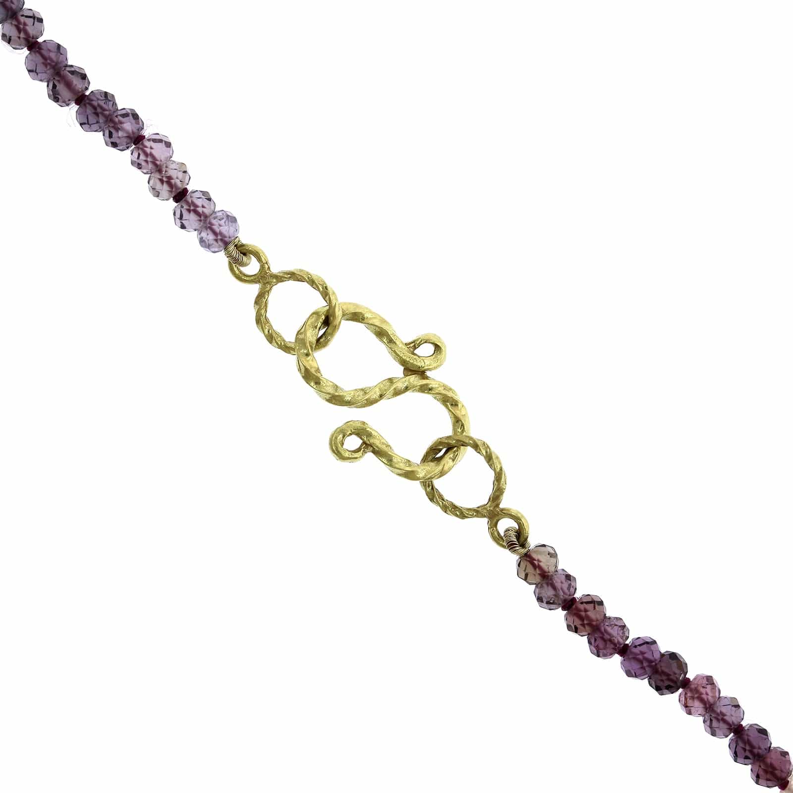 18K Yellow Gold Pink Spinel Bead Necklace - Image 4