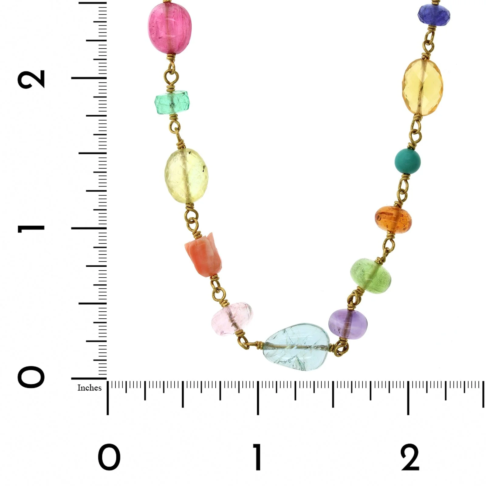 Mallary Marks 22K Yellow Gold Multi Gemstone Necklace - Image 3