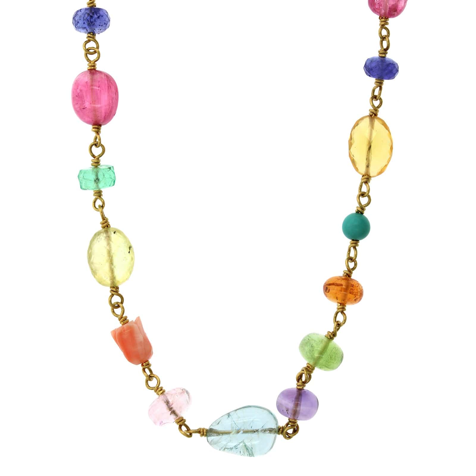 Mallary Marks 22K Yellow Gold Multi Gemstone Necklace - Image 4