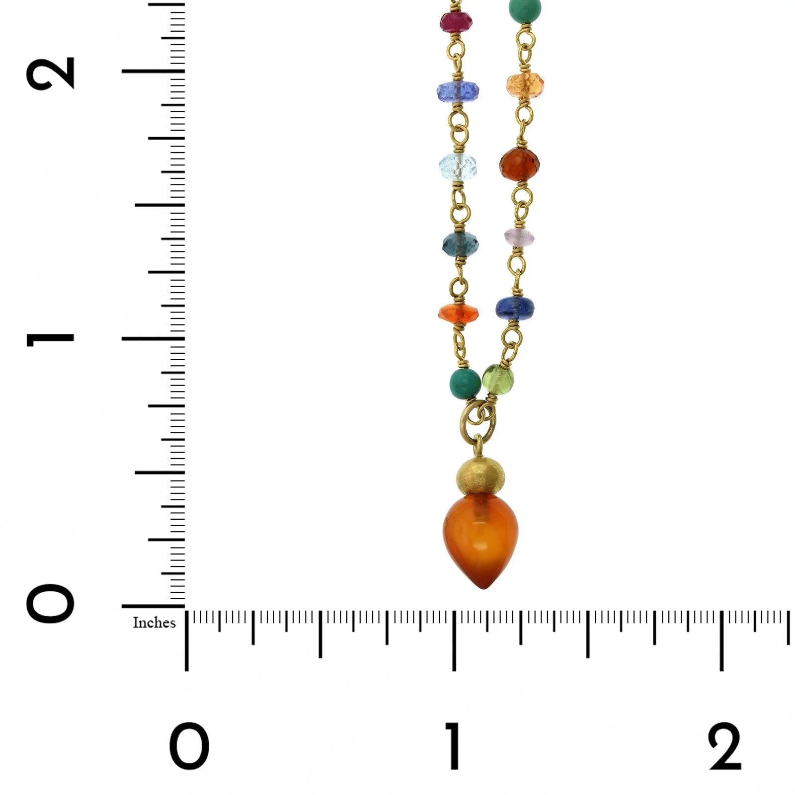 Mallary Marks 22K Yellow Gold Multi Gem Buoy Necklace - Image 3