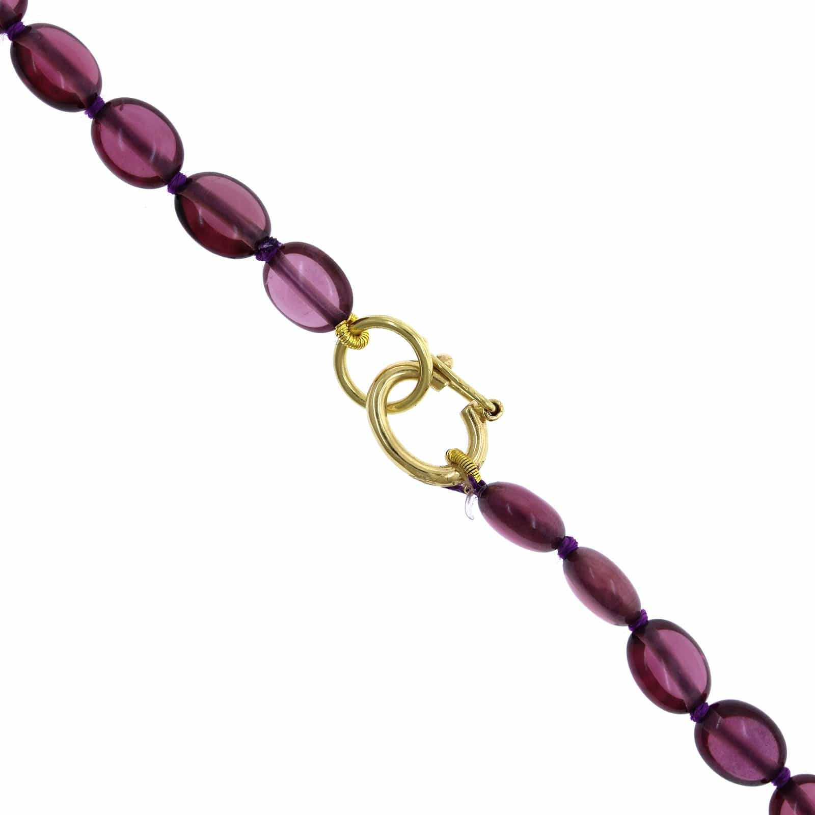 18K Yellow Gold Rhodolite Garnet Strand Necklace - Image 2