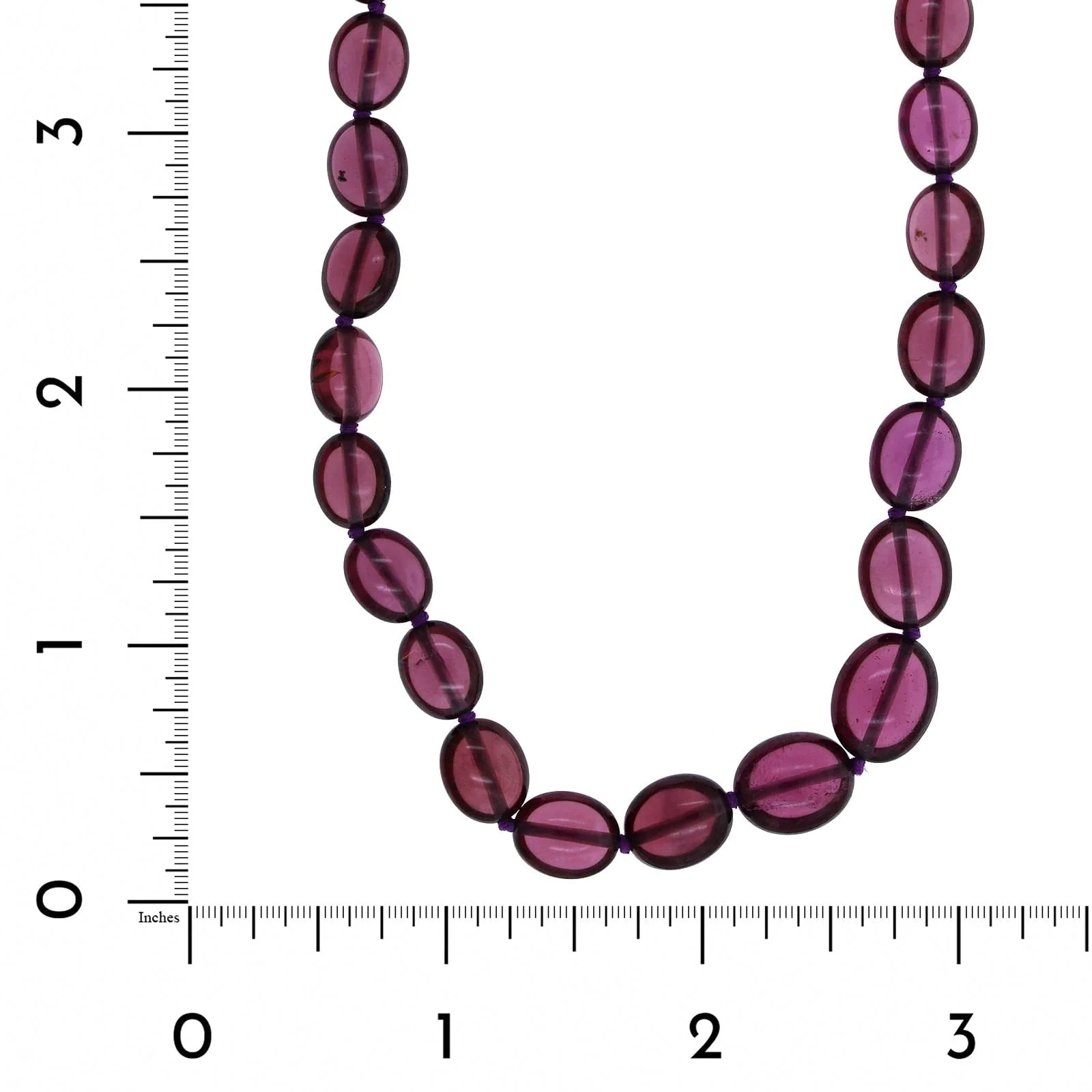 18K Yellow Gold Rhodolite Garnet Strand Necklace - Image 3
