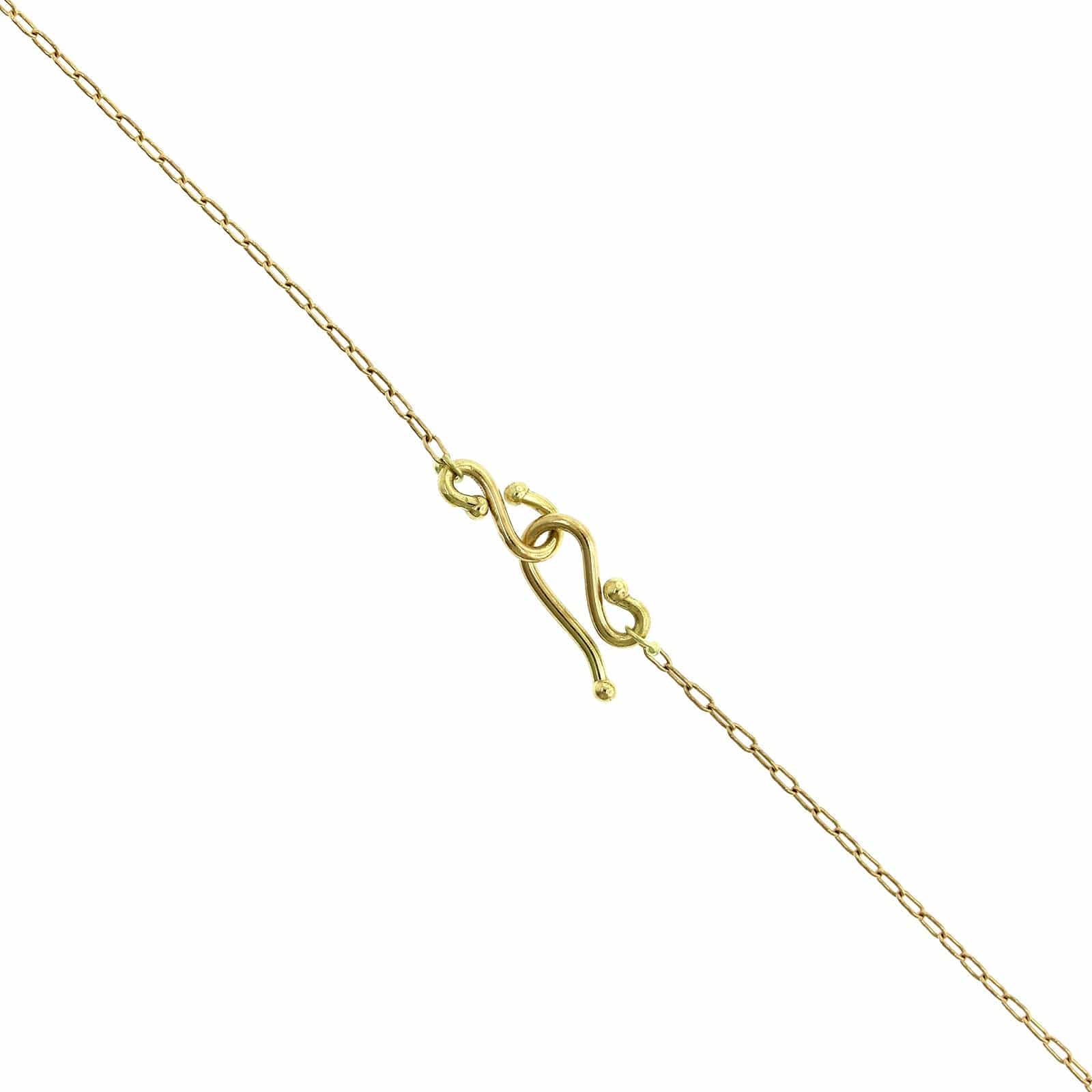 18K Yellow Gold Lapis Line Bead Necklace - Image 2