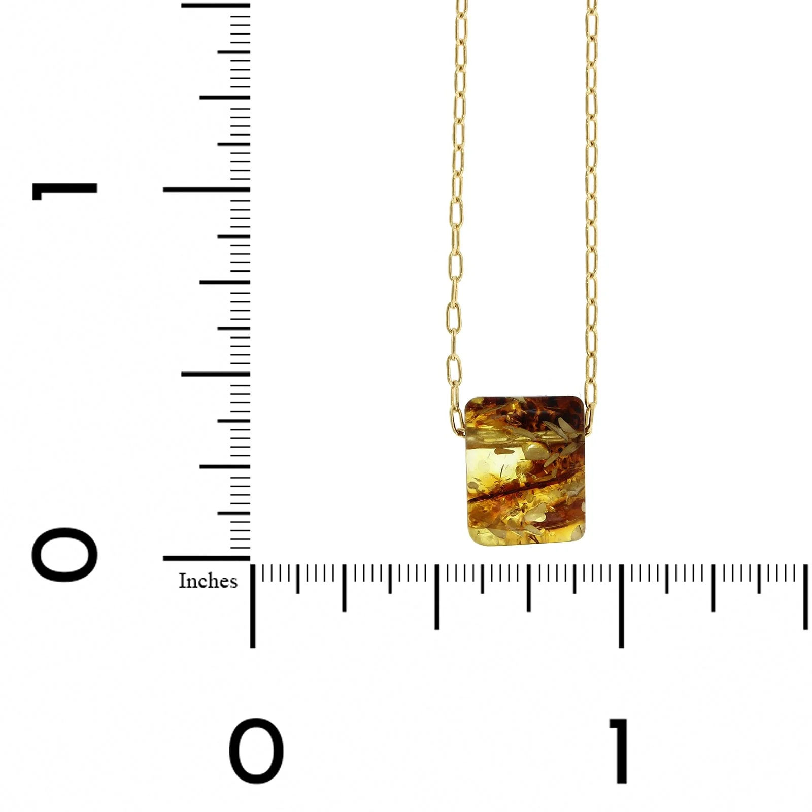 18K Yellow Gold Amber Pendant - Image 3