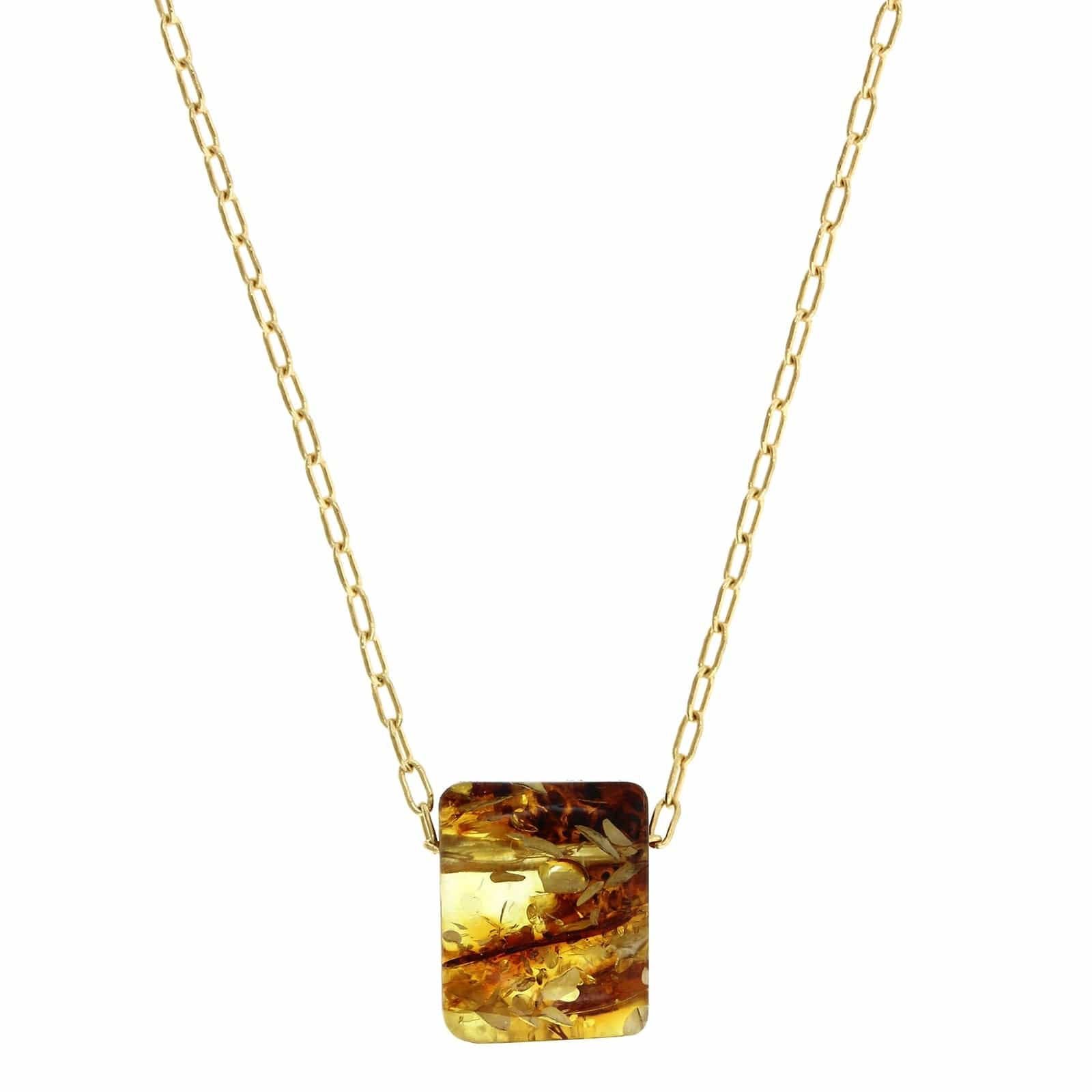 18K Yellow Gold Amber Pendant - Image 4