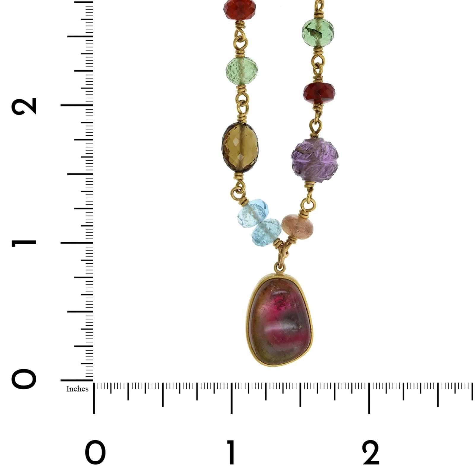 Mallary Marks 22K Yellow Gold Multi Stone Necklace - Image 4