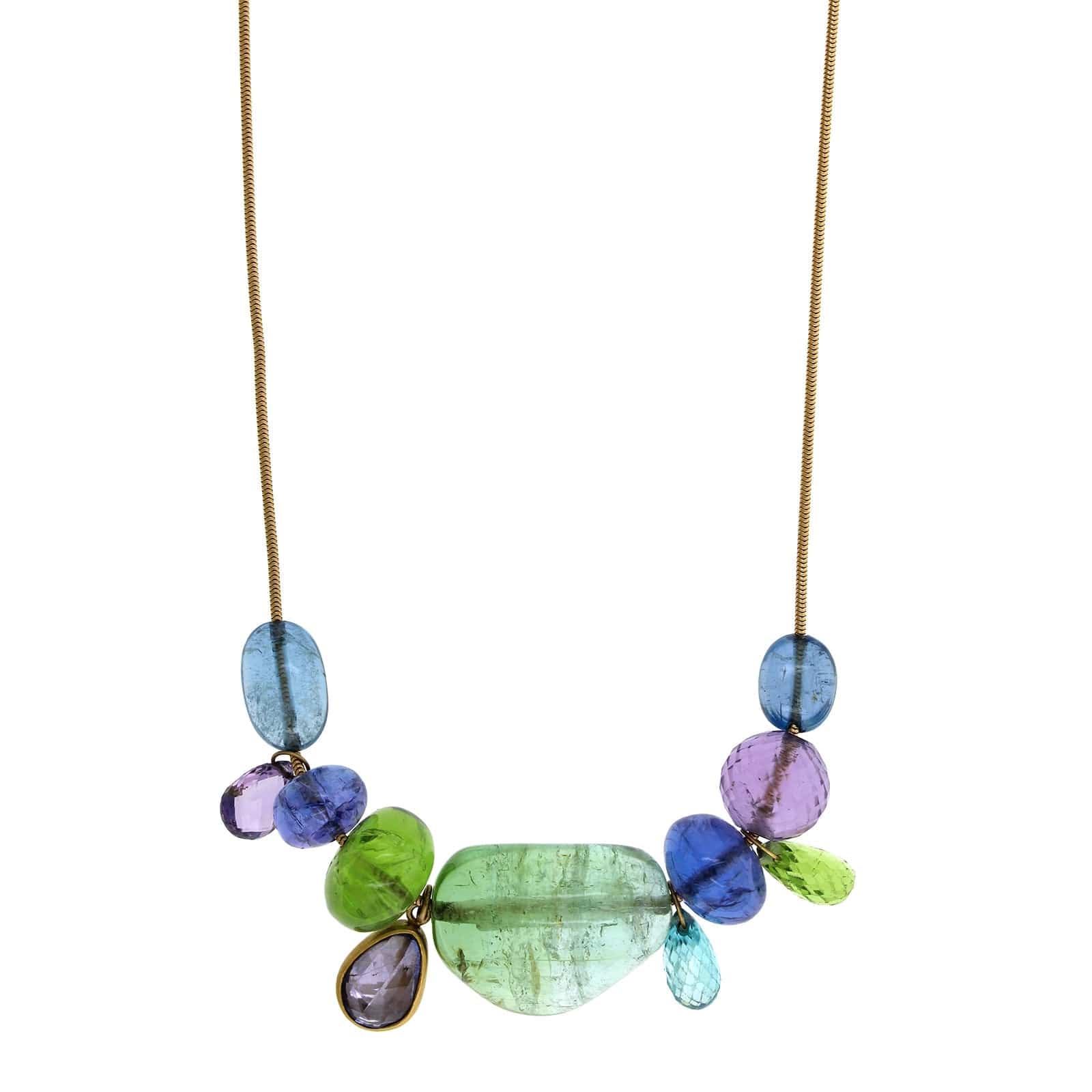 Mallary Marks 22K Yellow Gold Multi Stone Necklace - Image 4