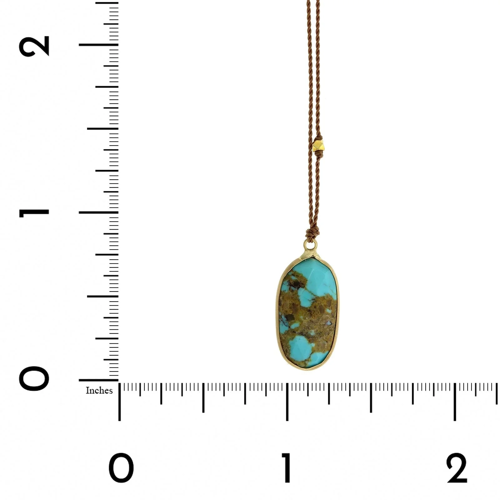 14K Yellow Gold Turquoise Pendant - Image 4