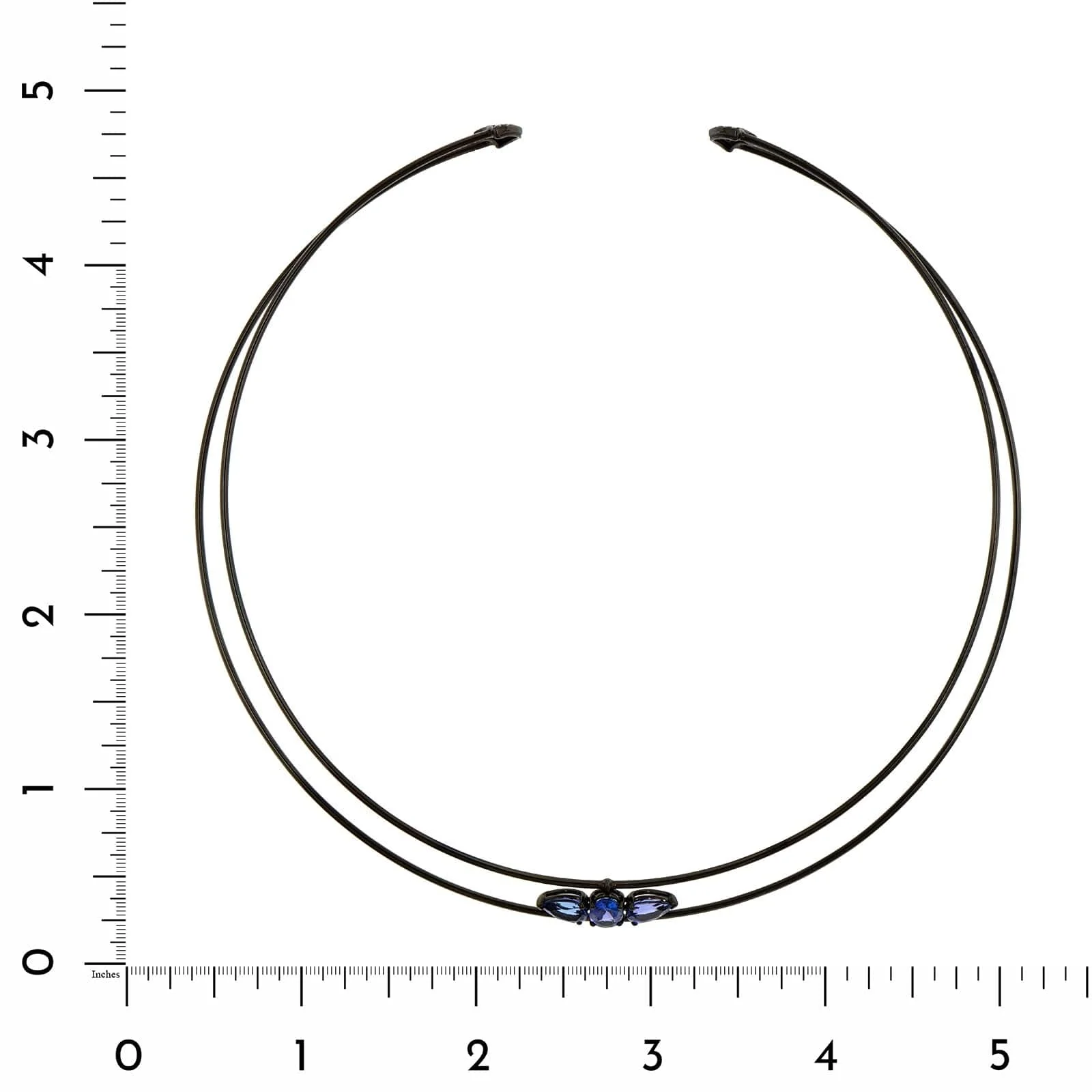 Etho Maria 18K Blackened White Gold Diamond and Tanzanite Collar Necklace - Image 3