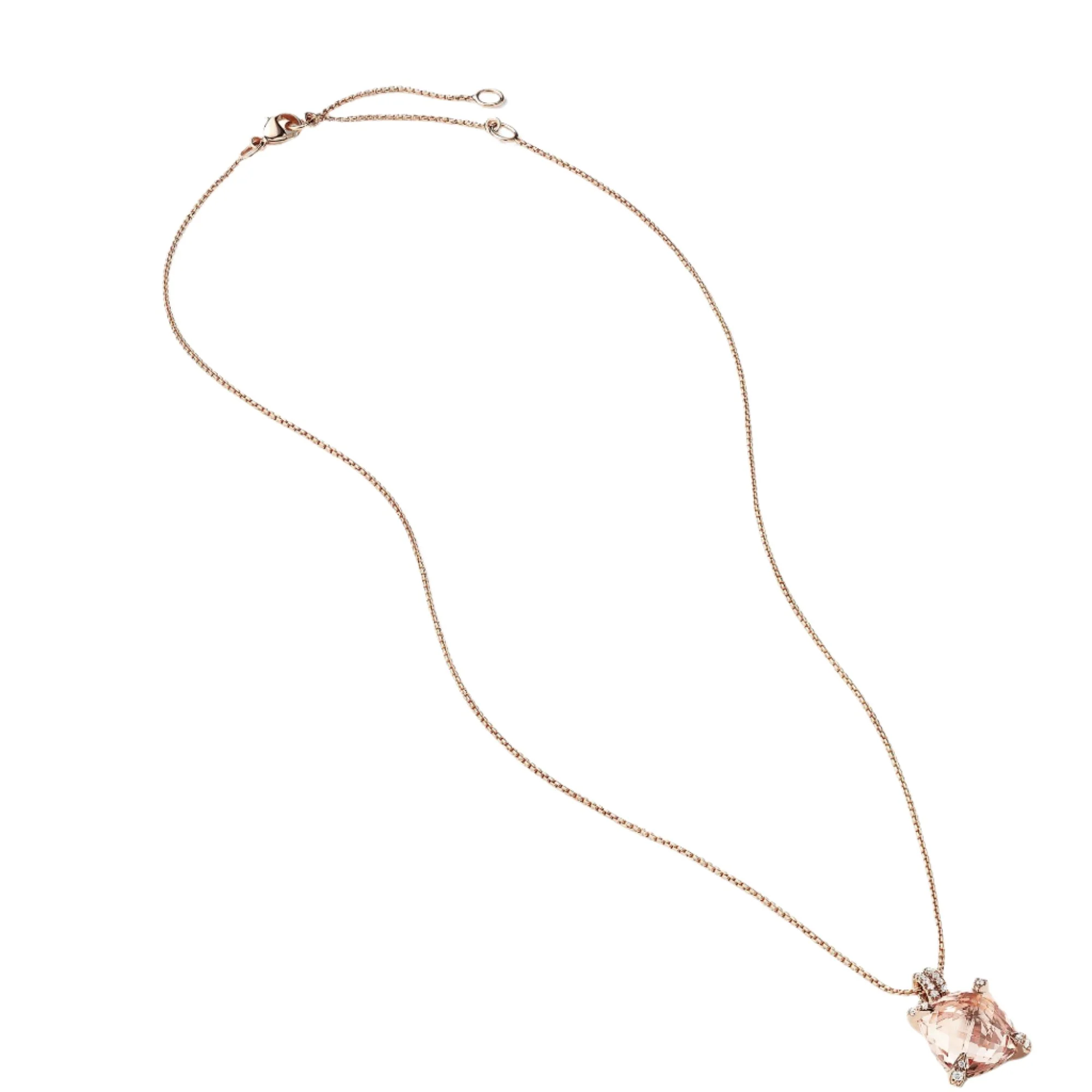Chatelaine® Pendant Necklace with Diamonds in 18K Rose Gold, 11mm - Image 3
